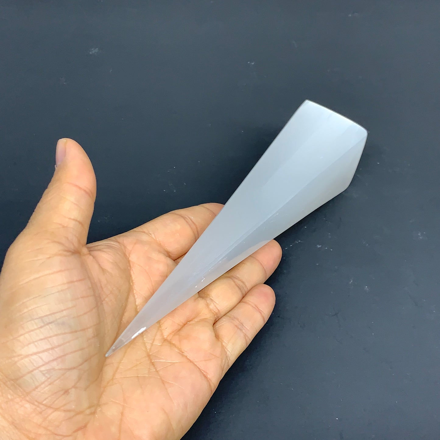 244.5g, 7.5"x1.6", Selenite (Satin Spar) Crystal Crystal Tower Point,B35947