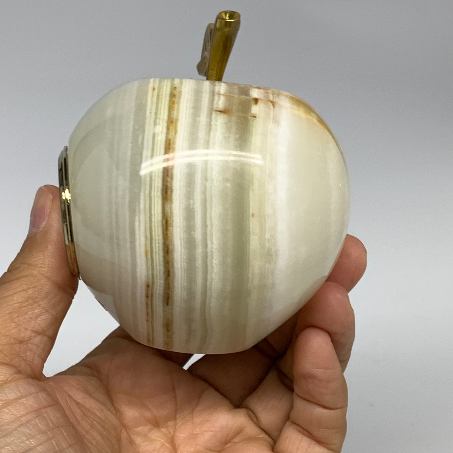 1.24 lbs, 2.6"x2.9" Natural Green Onyx Apple Gemstone @Afghanistan, B32514