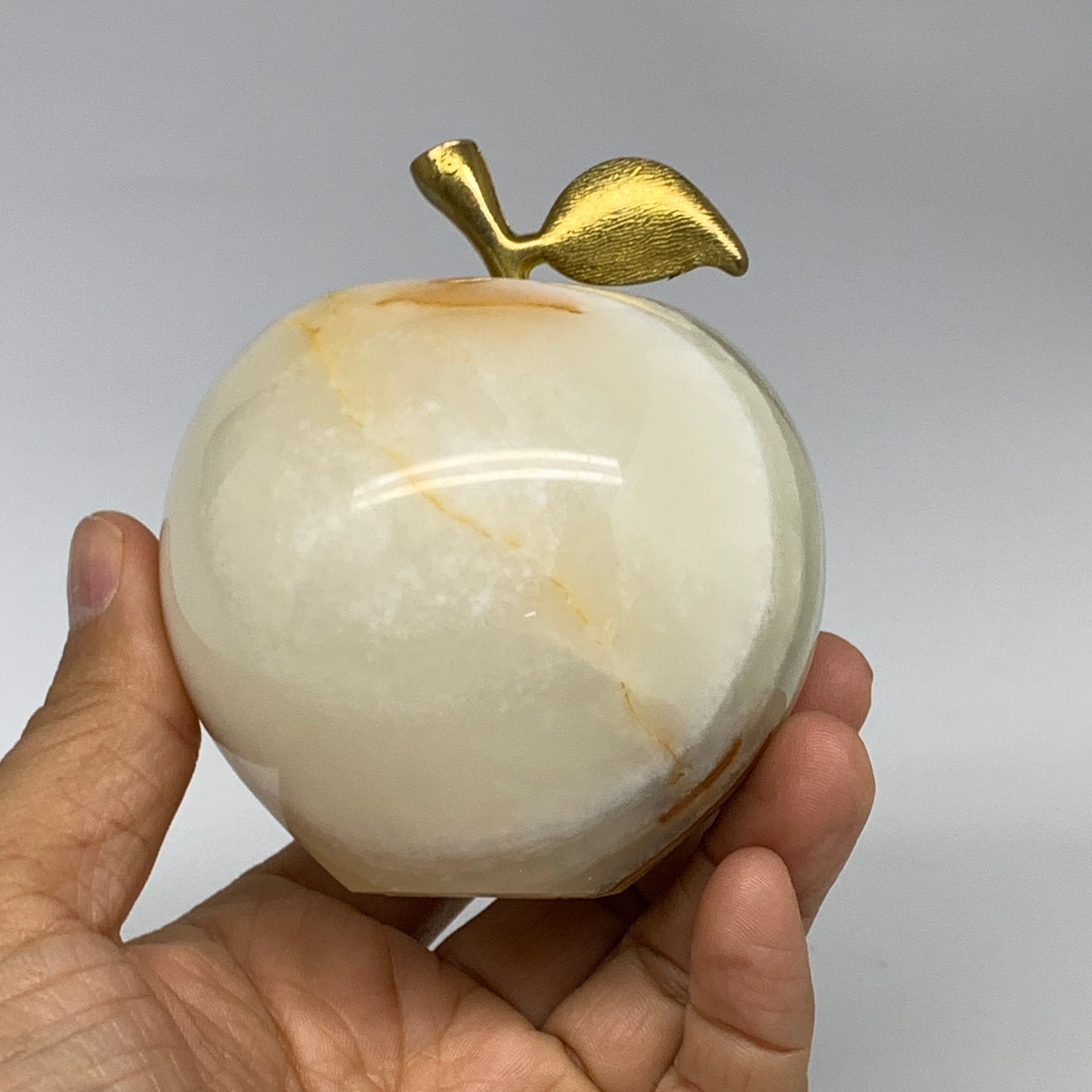 1.24 lbs, 2.6"x2.9" Natural Green Onyx Apple Gemstone @Afghanistan, B32514