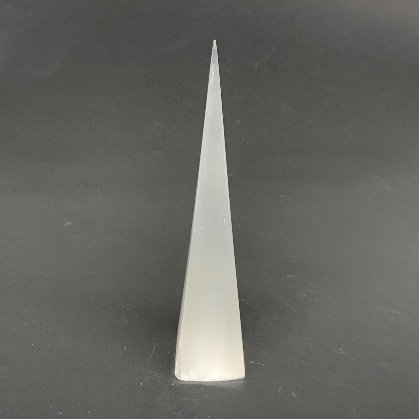 244.5g, 7.5"x1.6", Selenite (Satin Spar) Crystal Crystal Tower Point,B35947