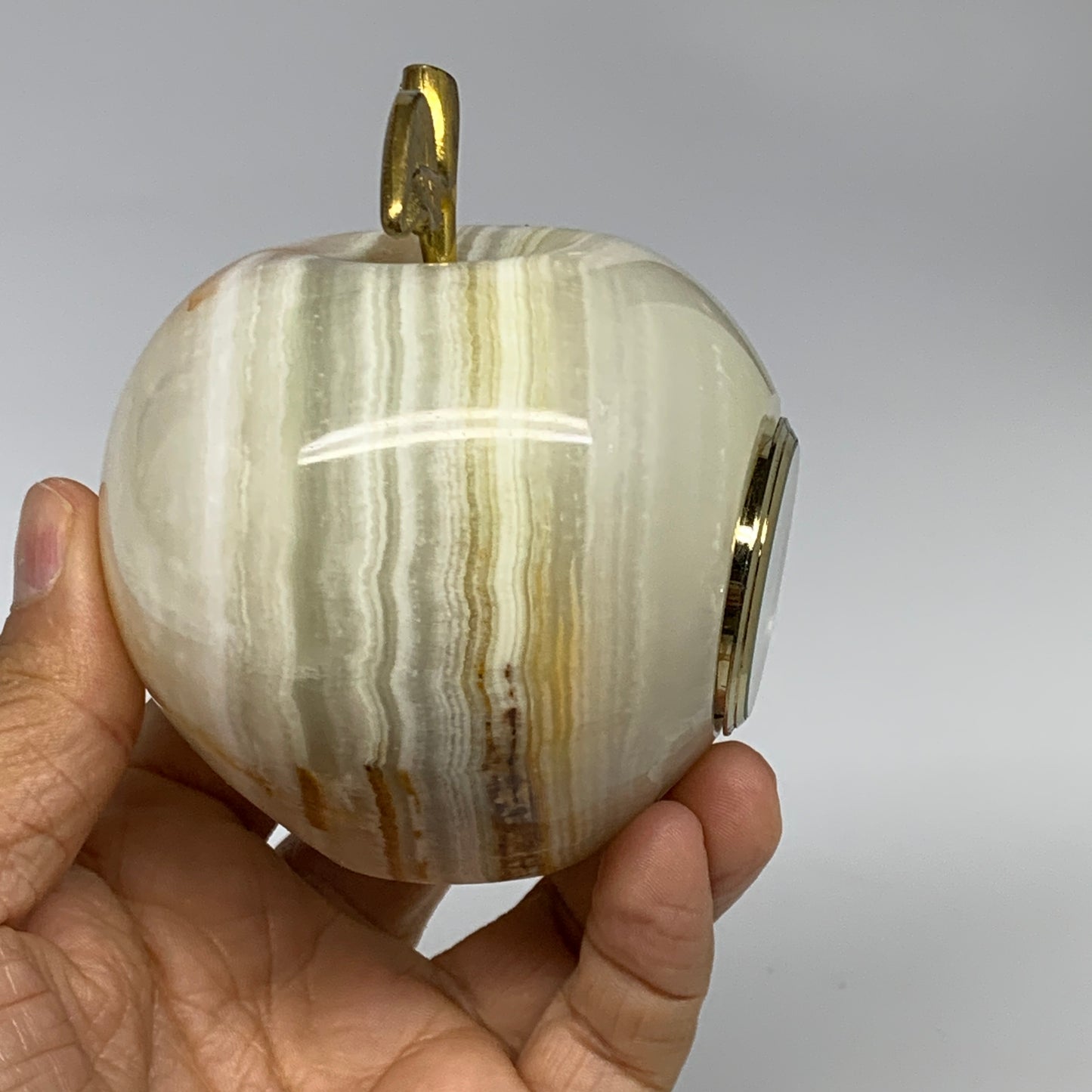 1.24 lbs, 2.6"x2.9" Natural Green Onyx Apple Gemstone @Afghanistan, B32514