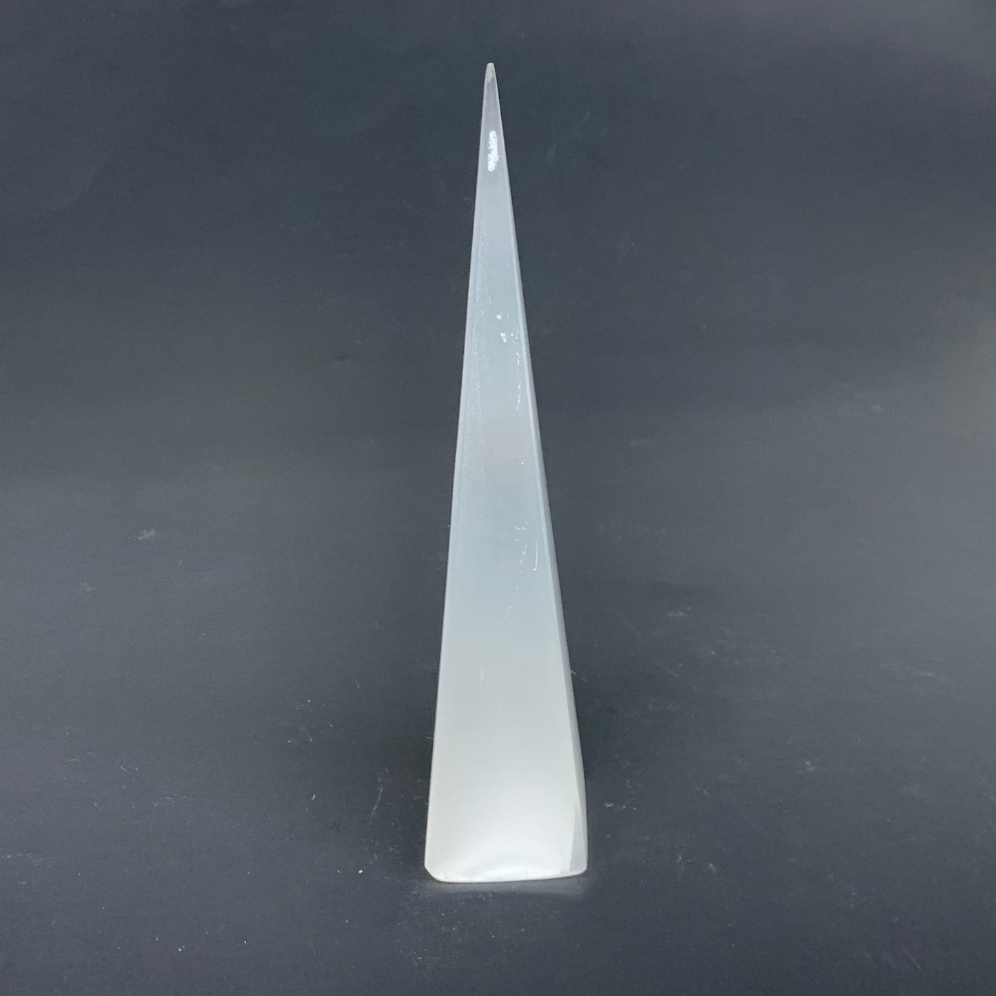 244.5g, 7.5"x1.6", Selenite (Satin Spar) Crystal Crystal Tower Point,B35947