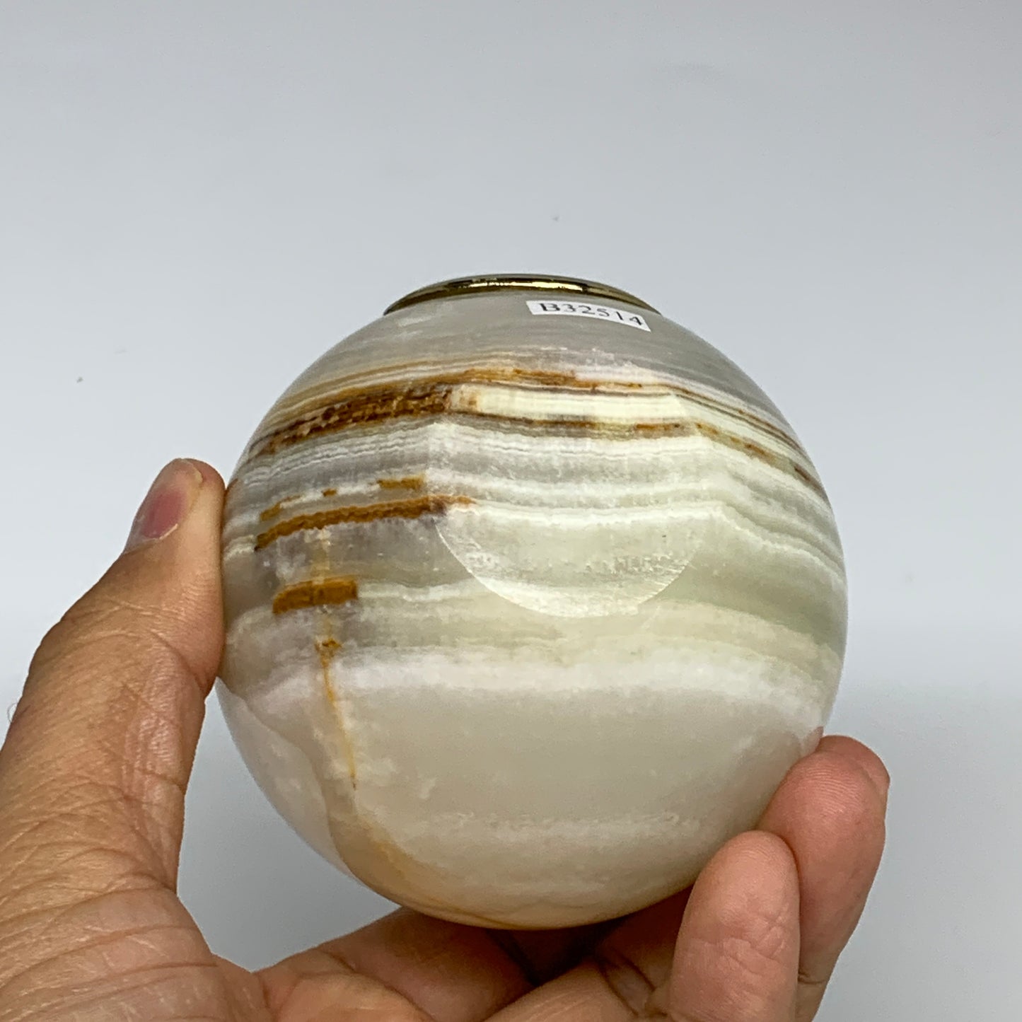 1.24 lbs, 2.6"x2.9" Natural Green Onyx Apple Gemstone @Afghanistan, B32514