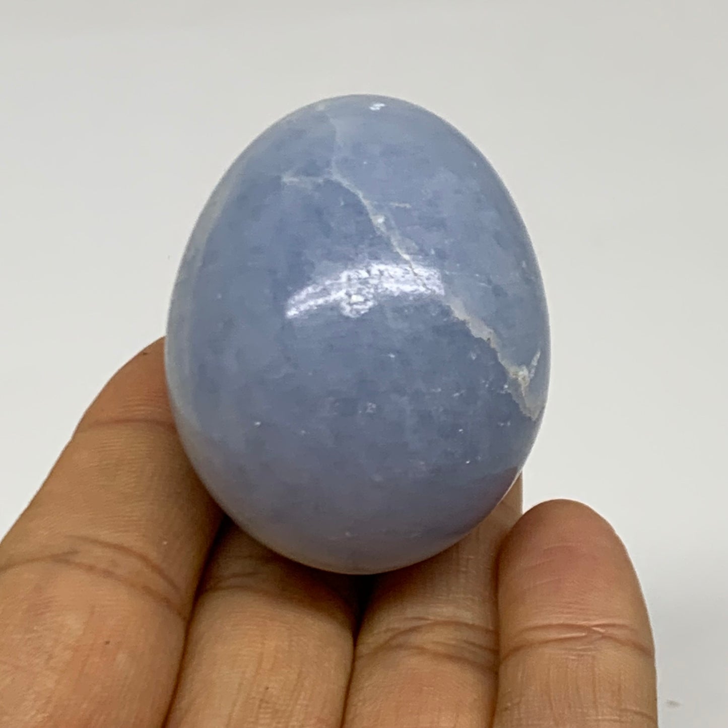 93.4g, 1.8"x1.5", Natural Blue Calcite Egg Polished Crystal @Madagascar, B38412