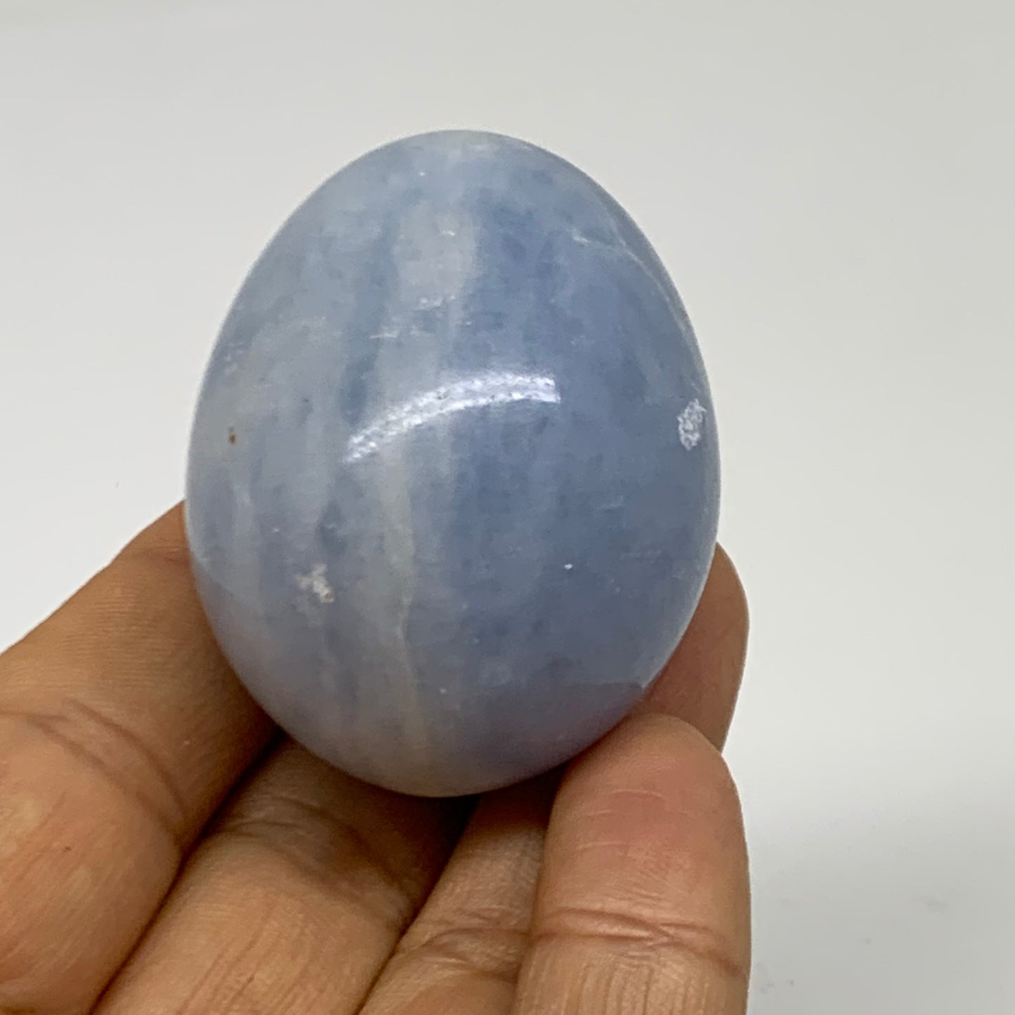 93.4g, 1.8"x1.5", Natural Blue Calcite Egg Polished Crystal @Madagascar, B38412