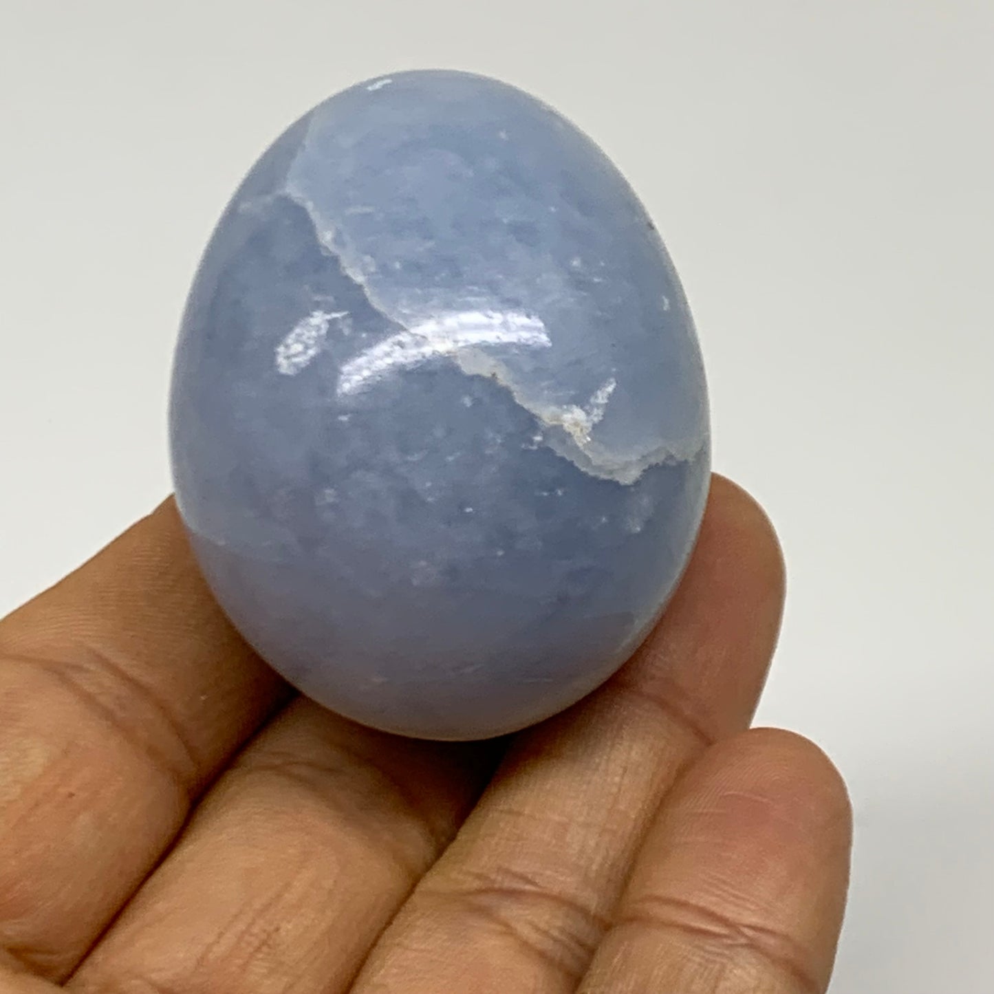 93.4g, 1.8"x1.5", Natural Blue Calcite Egg Polished Crystal @Madagascar, B38412