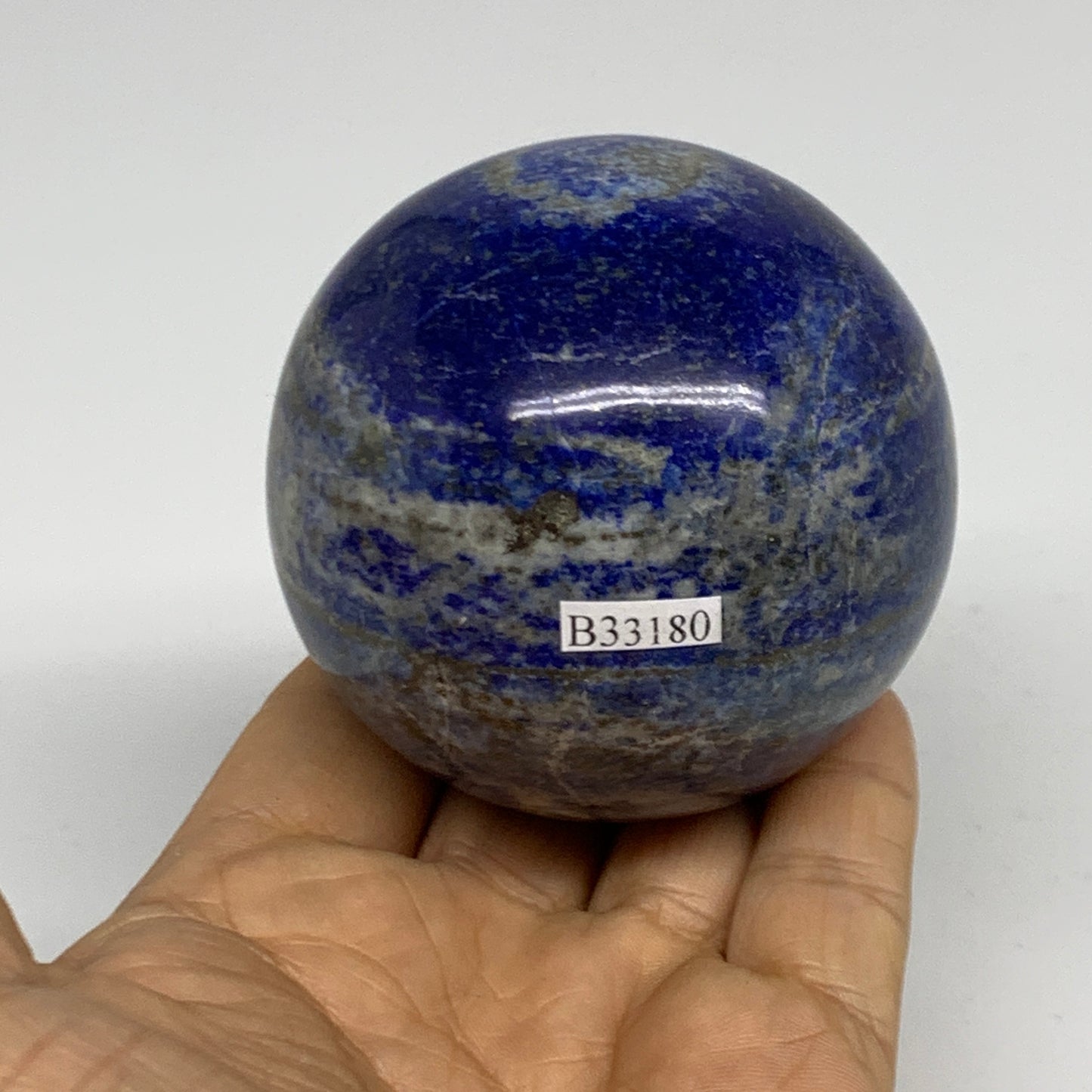1 lbs, 2.6" (65mm), Lapis Lazuli Sphere Ball Gemstone @Afghanistan, B33180