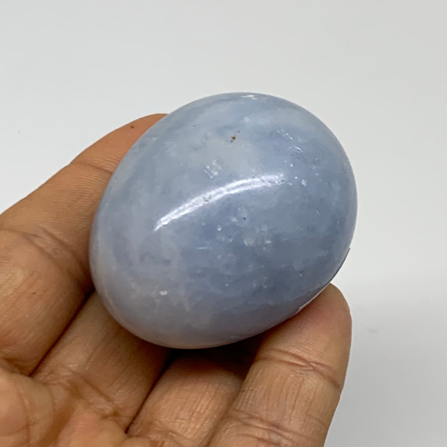 93.4g, 1.8"x1.5", Natural Blue Calcite Egg Polished Crystal @Madagascar, B38412