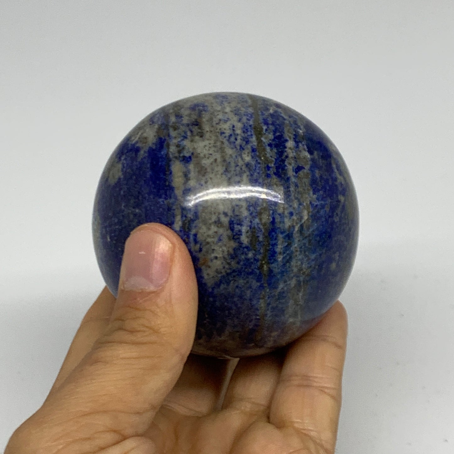 1 lbs, 2.6" (65mm), Lapis Lazuli Sphere Ball Gemstone @Afghanistan, B33180