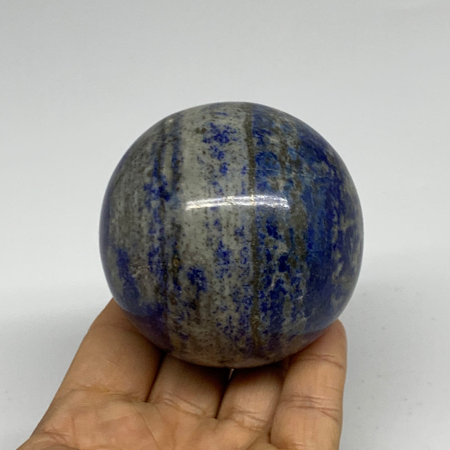 1 lbs, 2.6" (65mm), Lapis Lazuli Sphere Ball Gemstone @Afghanistan, B33180