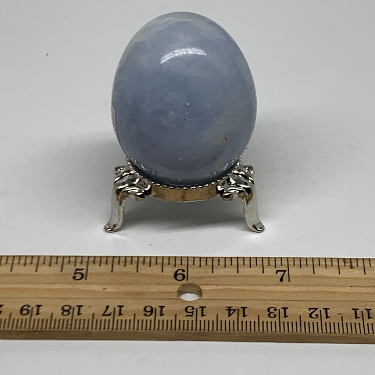 93.4g, 1.8"x1.5", Natural Blue Calcite Egg Polished Crystal @Madagascar, B38412