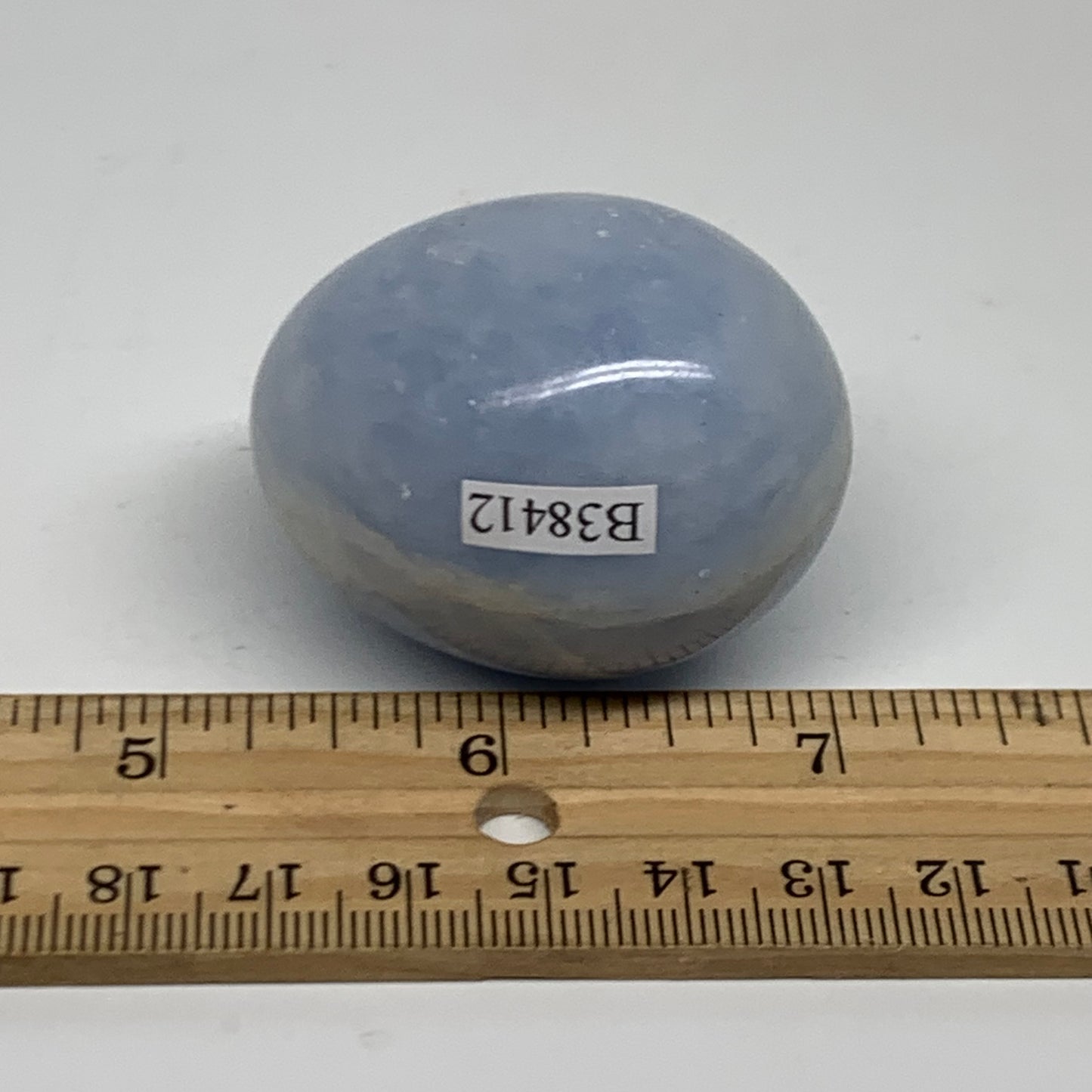 93.4g, 1.8"x1.5", Natural Blue Calcite Egg Polished Crystal @Madagascar, B38412