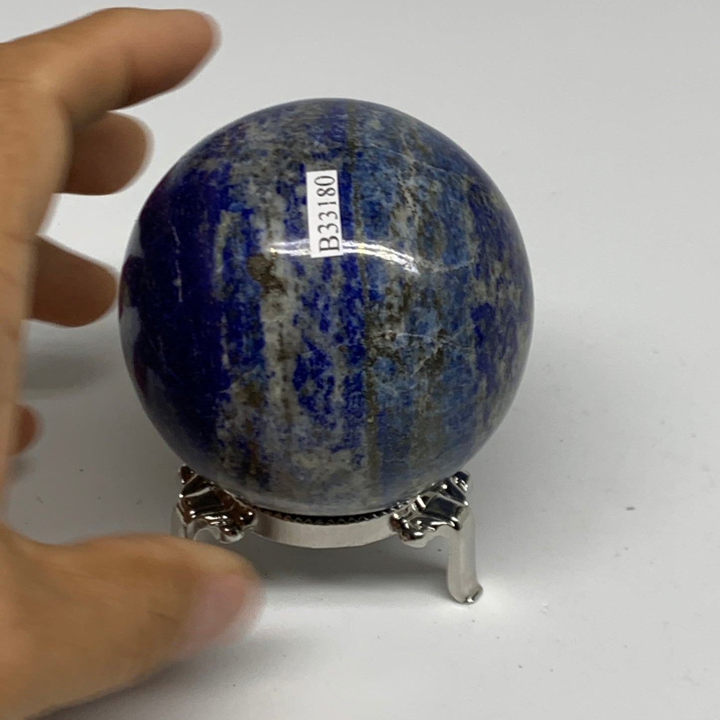 1 lbs, 2.6" (65mm), Lapis Lazuli Sphere Ball Gemstone @Afghanistan, B33180