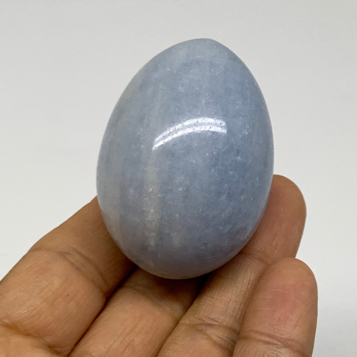 99.9g, 2"x1.4", Natural Blue Calcite Egg Polished Crystal @Madagascar, B38413