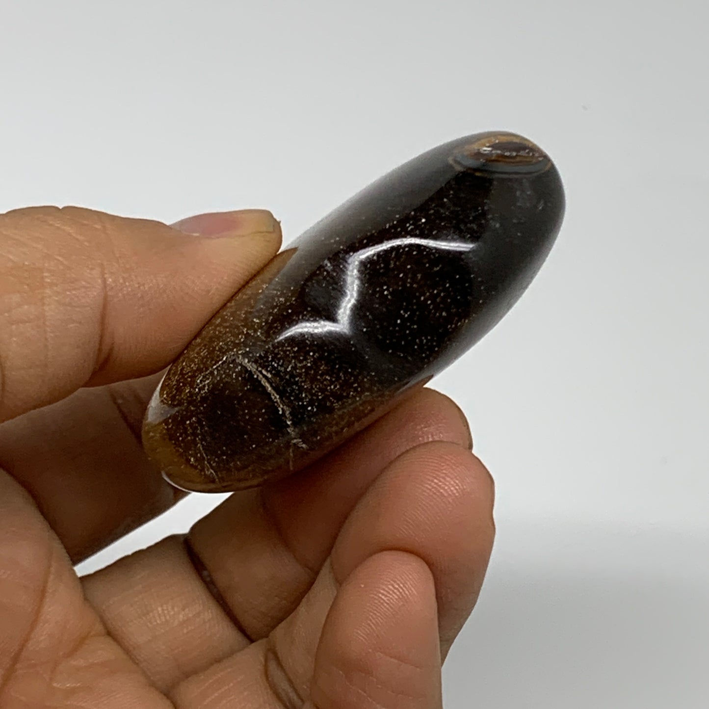84.7g, 2.1"x2.1"x0.8", Tiger's Eye Heart Polished Healing Crystal @India, B33887