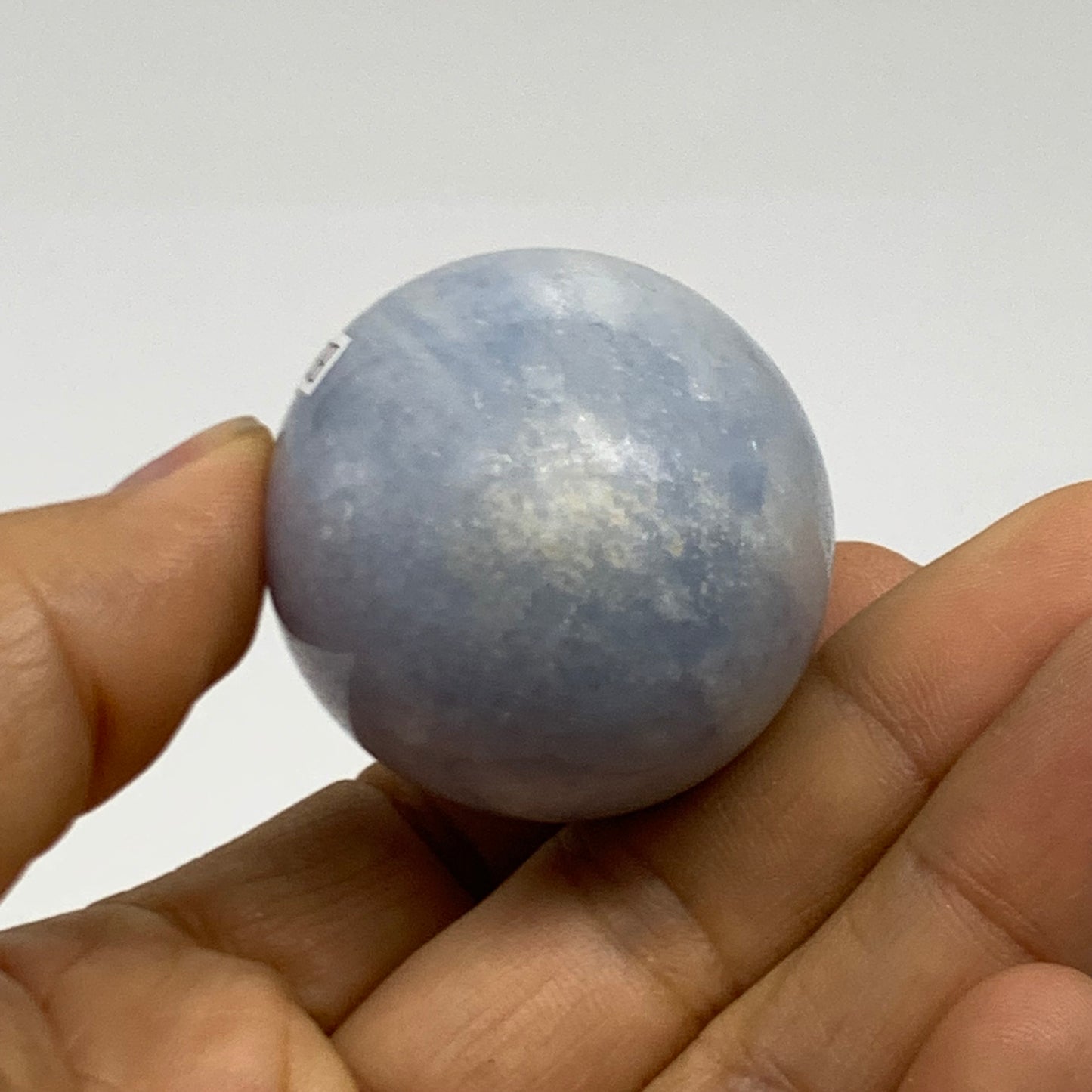 99.9g, 2"x1.4", Natural Blue Calcite Egg Polished Crystal @Madagascar, B38413