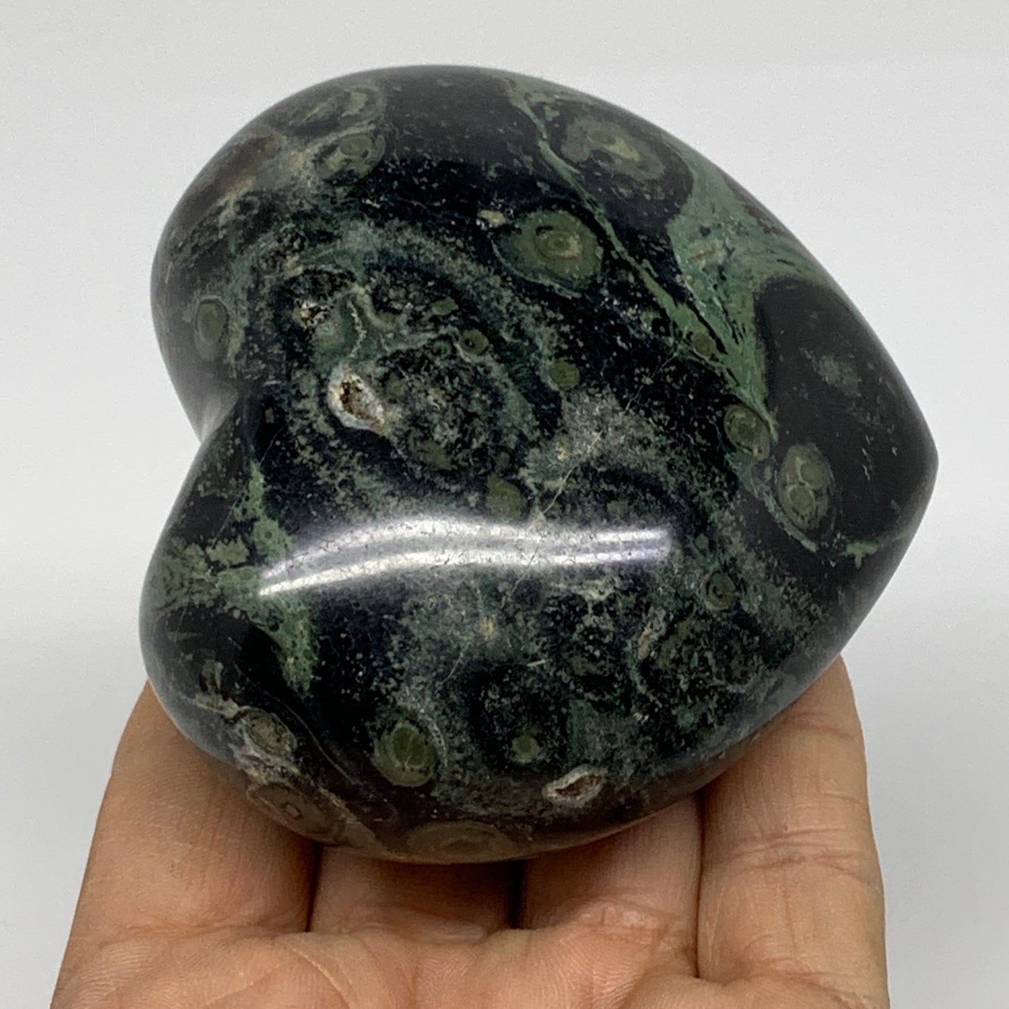 0.72 lbs, 2.8"x3.1"x1.6", Kambaba Jasper Heart Crocodile Polished Crystal, B3755