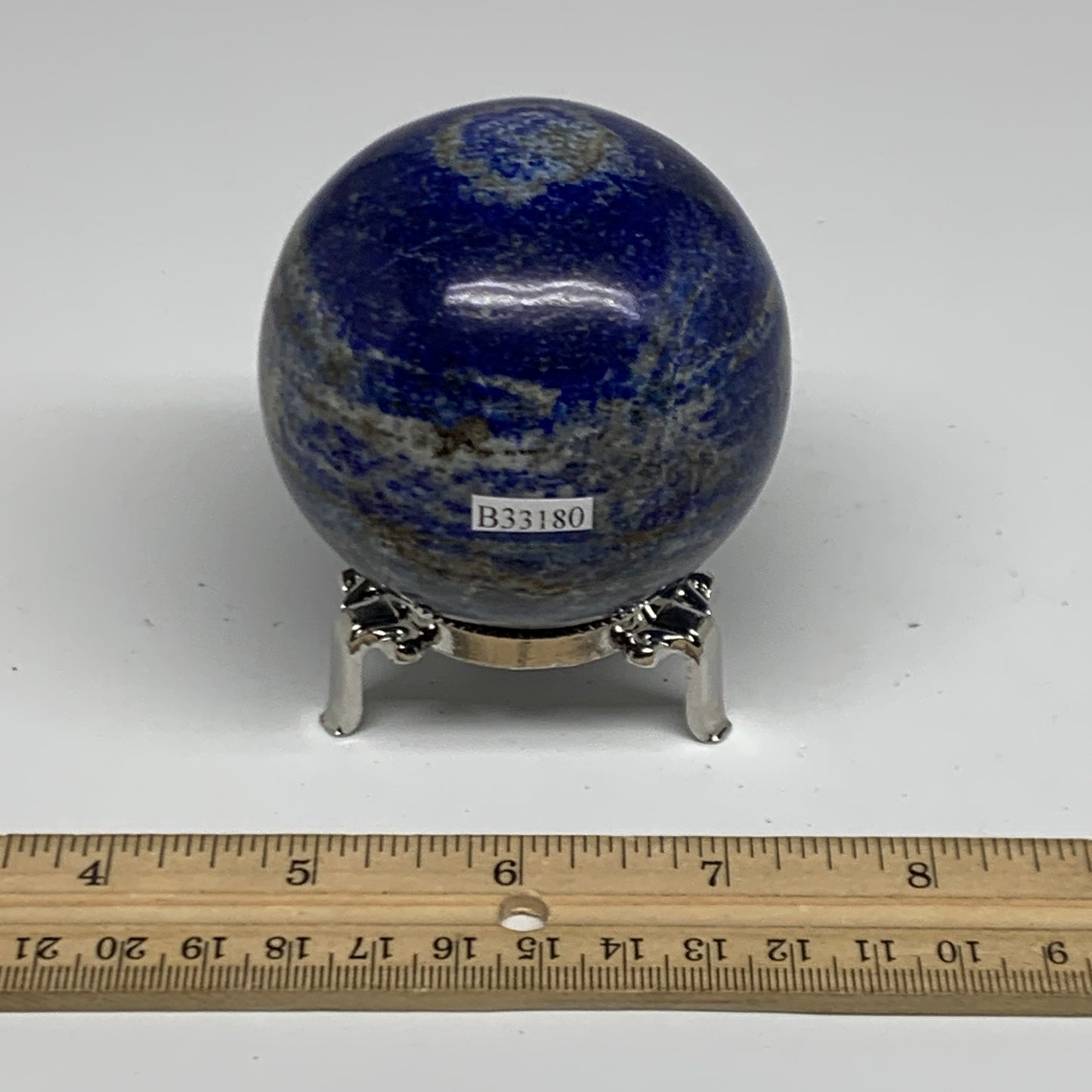 1 lbs, 2.6" (65mm), Lapis Lazuli Sphere Ball Gemstone @Afghanistan, B33180