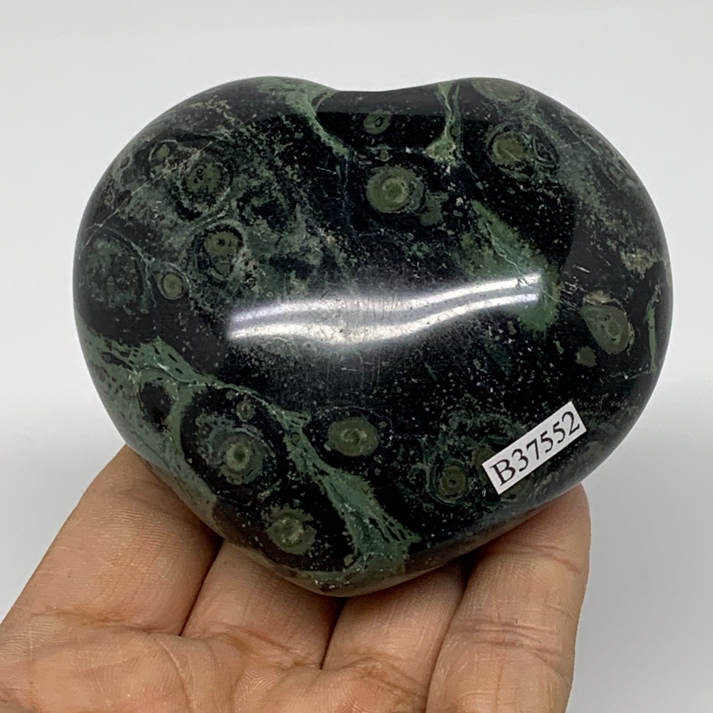 0.72 lbs, 2.8"x3.1"x1.6", Kambaba Jasper Heart Crocodile Polished Crystal, B3755