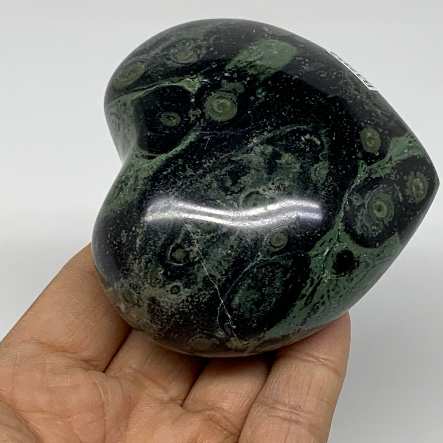 0.72 lbs, 2.8"x3.1"x1.6", Kambaba Jasper Heart Crocodile Polished Crystal, B3755