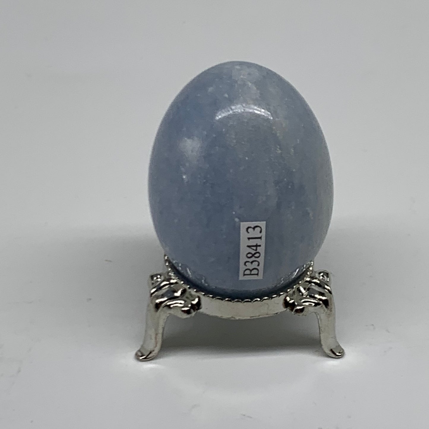 99.9g, 2"x1.4", Natural Blue Calcite Egg Polished Crystal @Madagascar, B38413