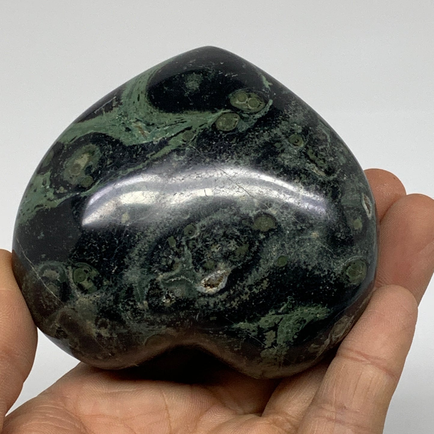 0.72 lbs, 2.8"x3.1"x1.6", Kambaba Jasper Heart Crocodile Polished Crystal, B3755