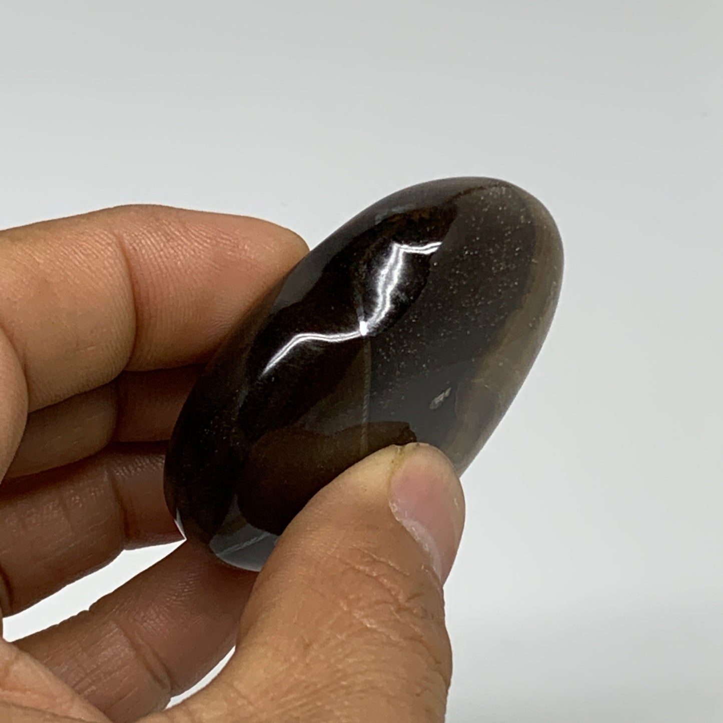 70g, 2"x2.1"x0.7", Tiger's Eye Heart Polished Healing Crystal @India, B33888