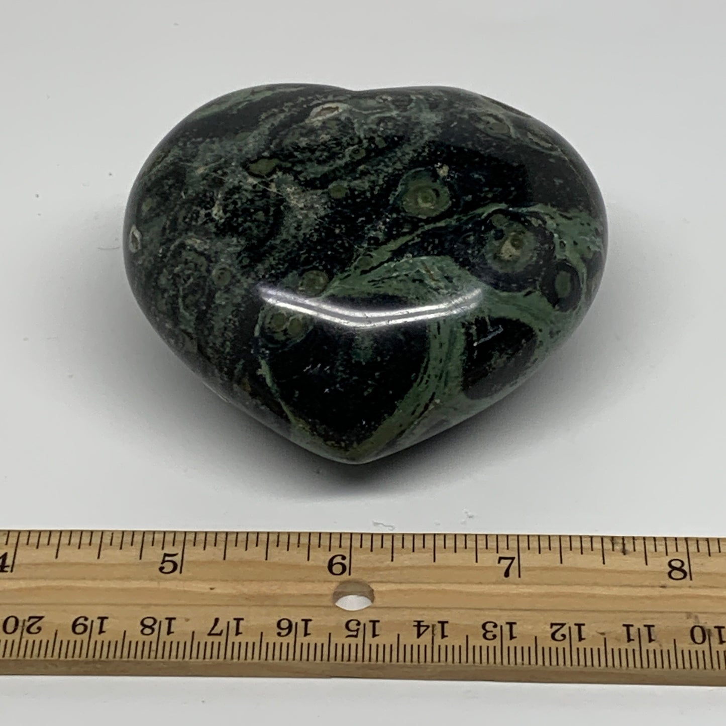 0.72 lbs, 2.8"x3.1"x1.6", Kambaba Jasper Heart Crocodile Polished Crystal, B3755