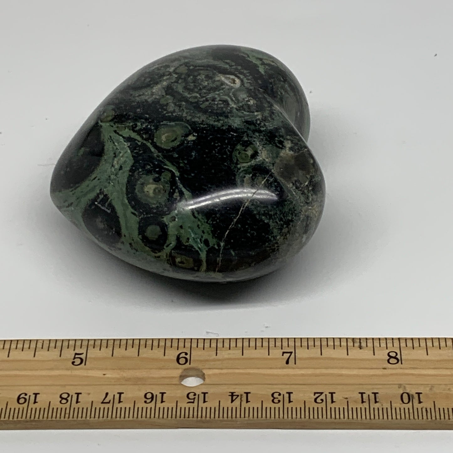 0.72 lbs, 2.8"x3.1"x1.6", Kambaba Jasper Heart Crocodile Polished Crystal, B3755
