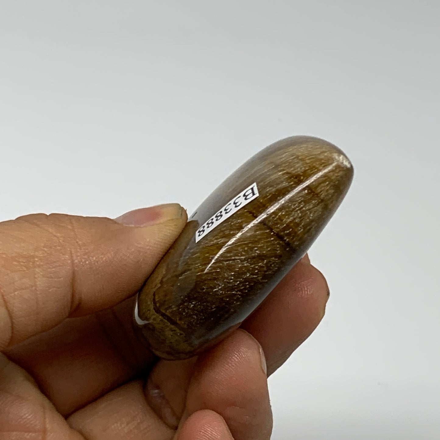 70g, 2"x2.1"x0.7", Tiger's Eye Heart Polished Healing Crystal @India, B33888