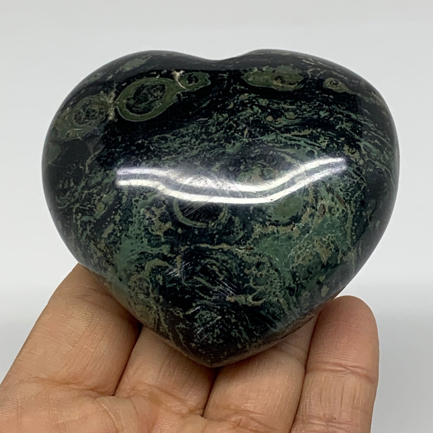 0.55 lbs, 2.6"x2.9"x1.4", Kambaba Jasper Heart Crocodile Polished Crystal, B3755