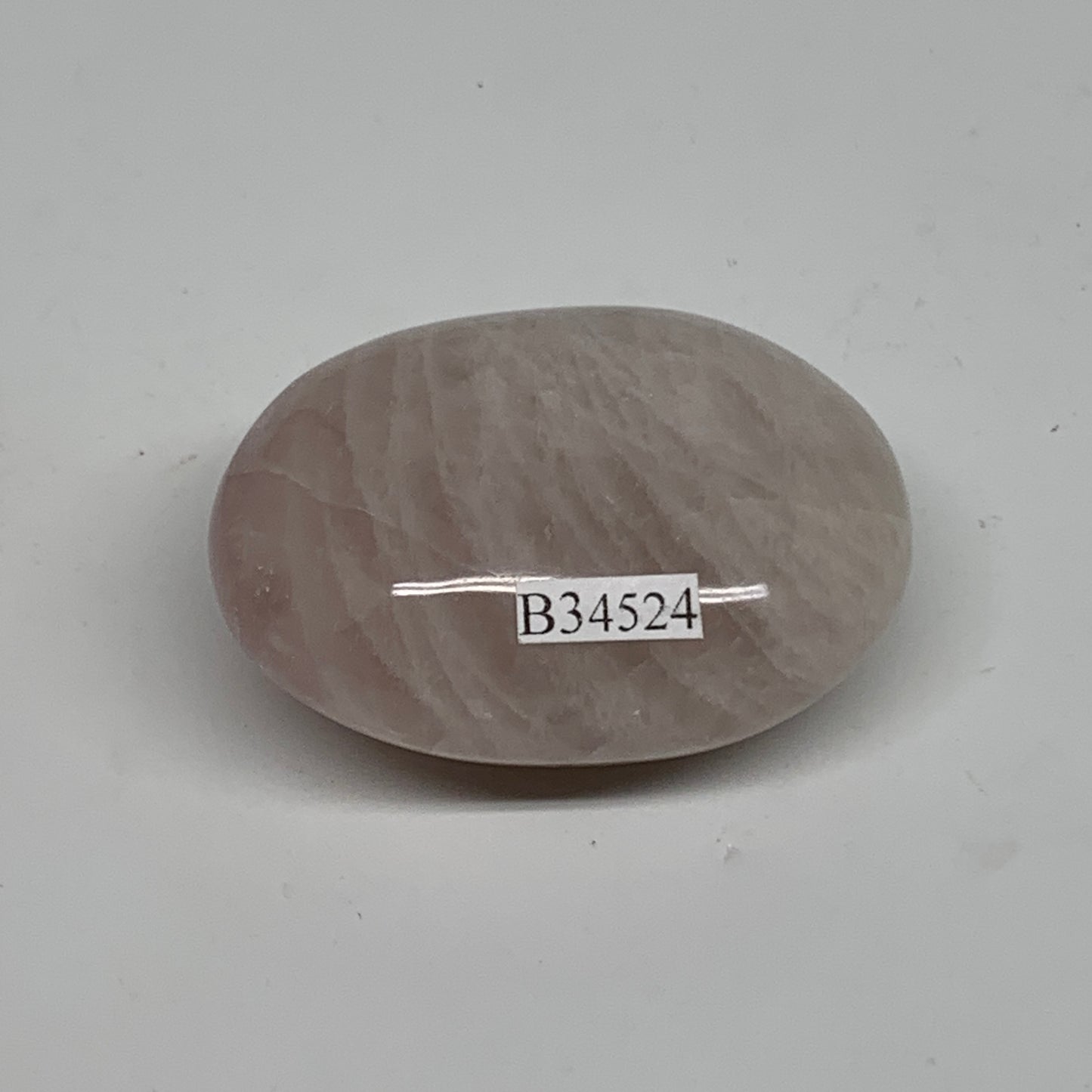 77.5g , 2.1"x1.6"x1", Natural Pink Rose Quartz Palm-stone Crystal, B34524