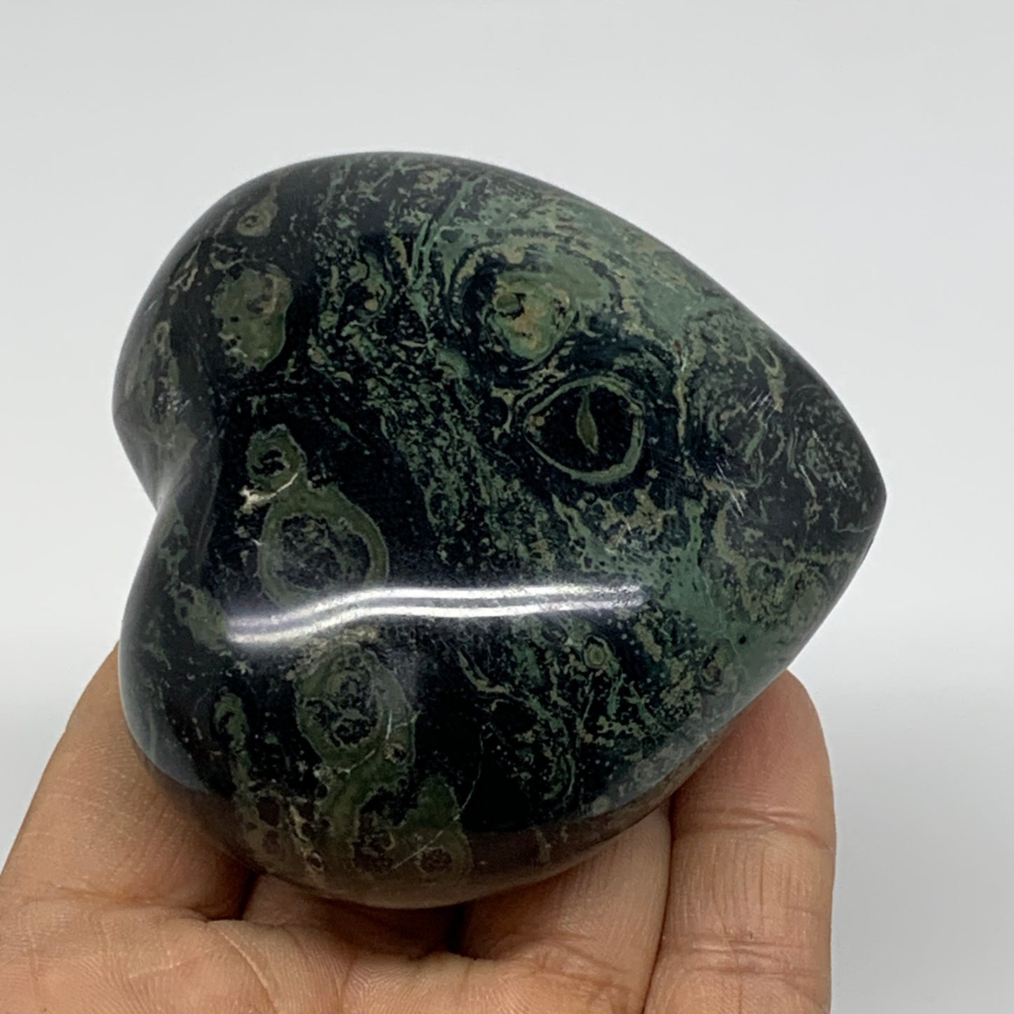 0.55 lbs, 2.6"x2.9"x1.4", Kambaba Jasper Heart Crocodile Polished Crystal, B3755