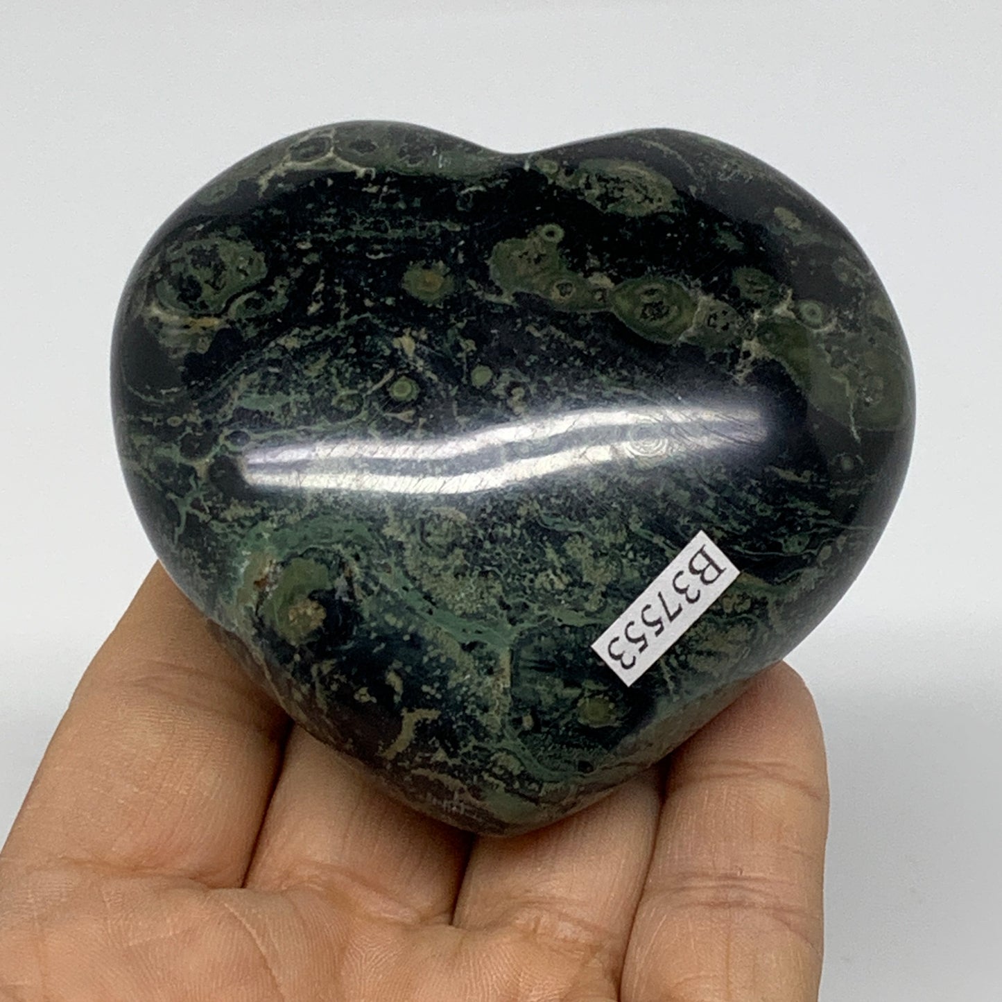 0.55 lbs, 2.6"x2.9"x1.4", Kambaba Jasper Heart Crocodile Polished Crystal, B3755