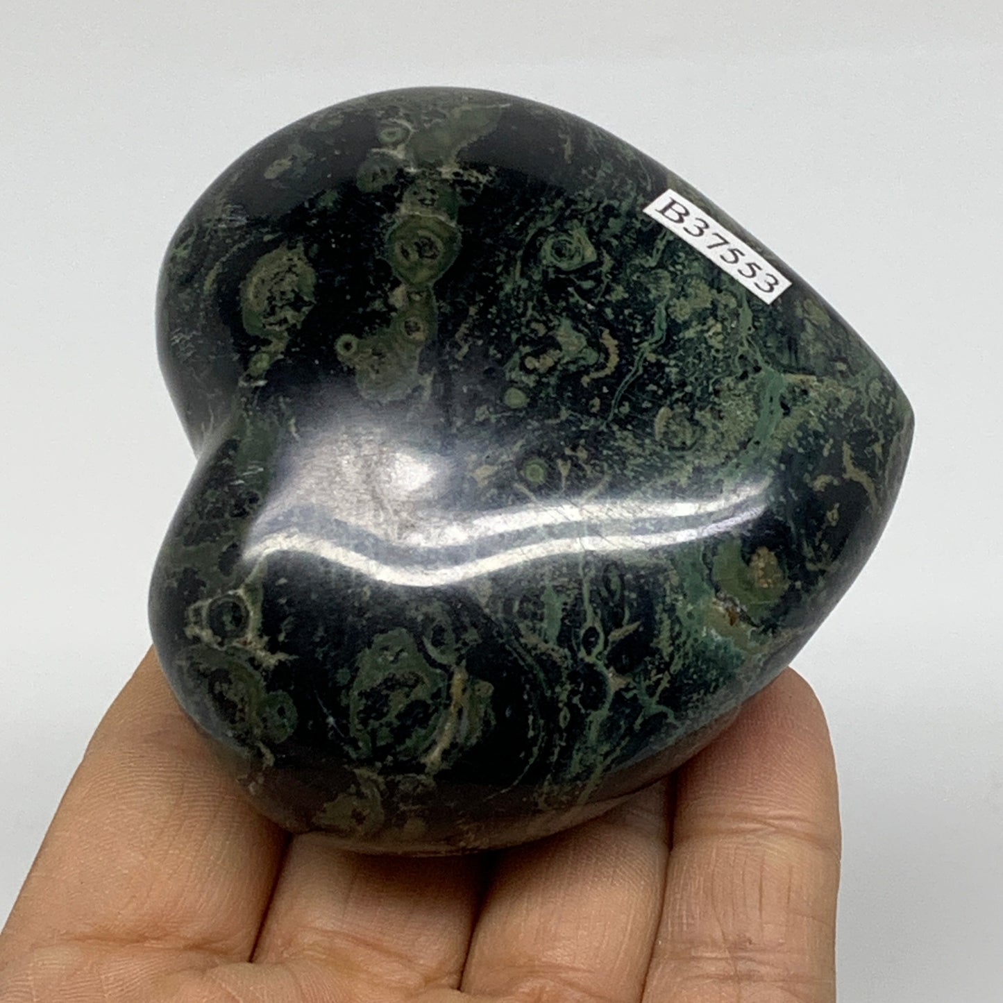 0.55 lbs, 2.6"x2.9"x1.4", Kambaba Jasper Heart Crocodile Polished Crystal, B3755