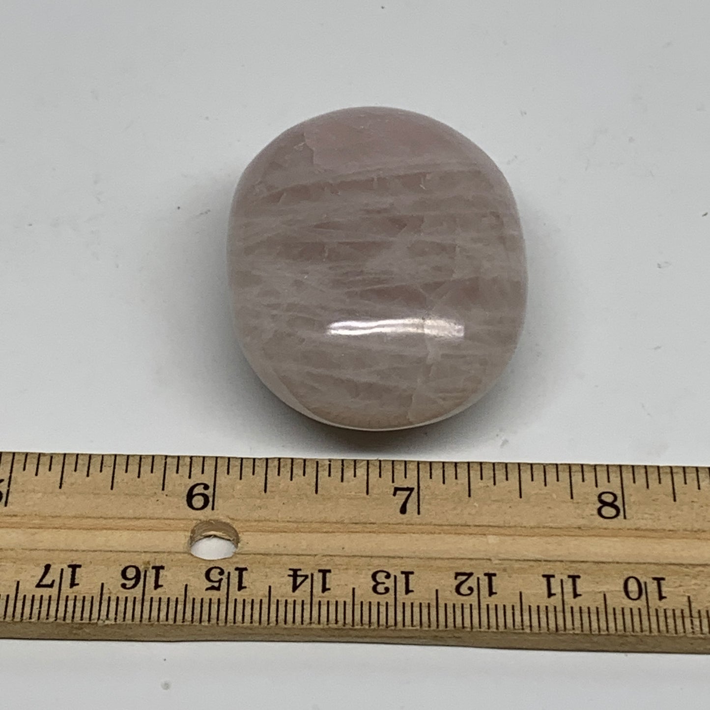 77.5g , 2.1"x1.6"x1", Natural Pink Rose Quartz Palm-stone Crystal, B34524