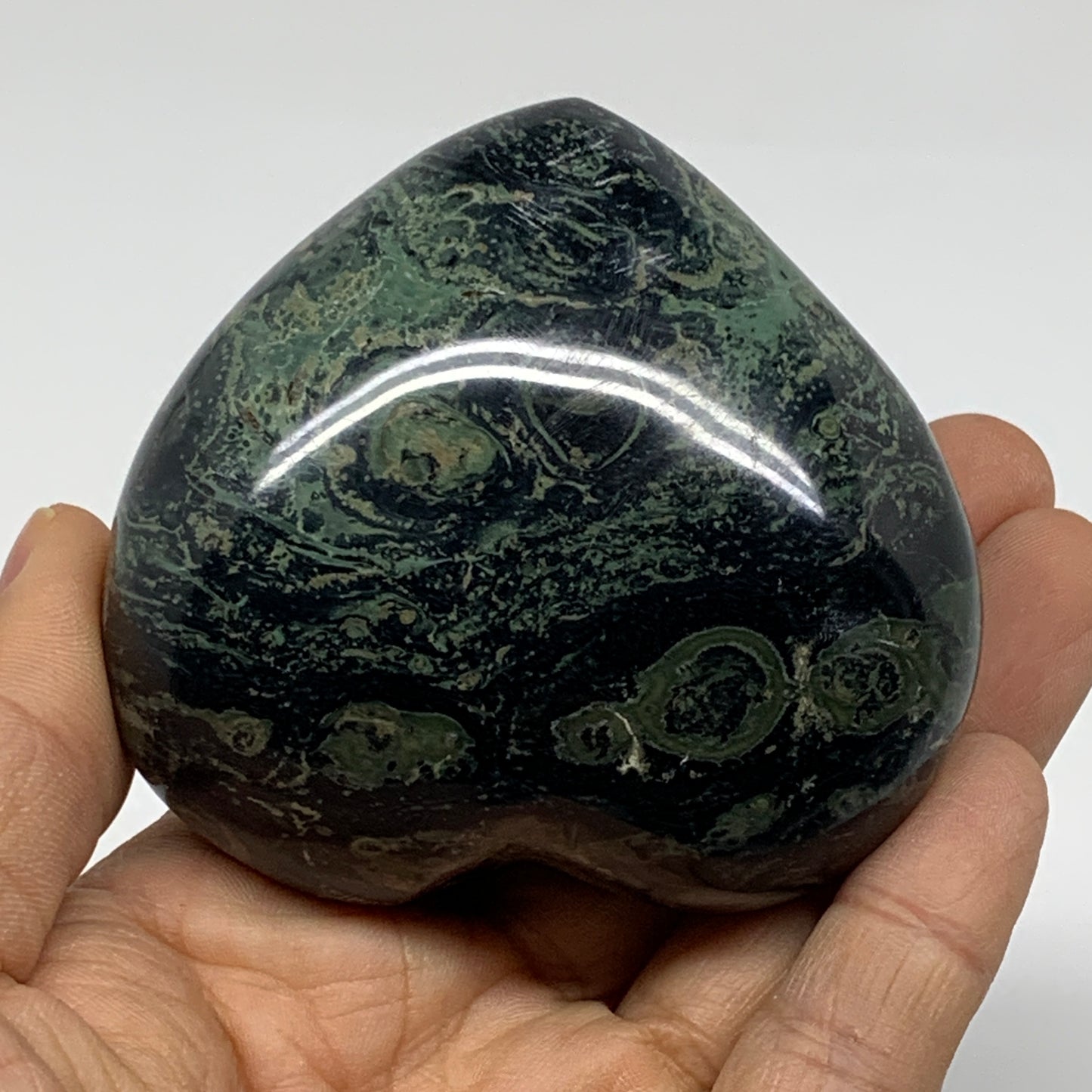 0.55 lbs, 2.6"x2.9"x1.4", Kambaba Jasper Heart Crocodile Polished Crystal, B3755