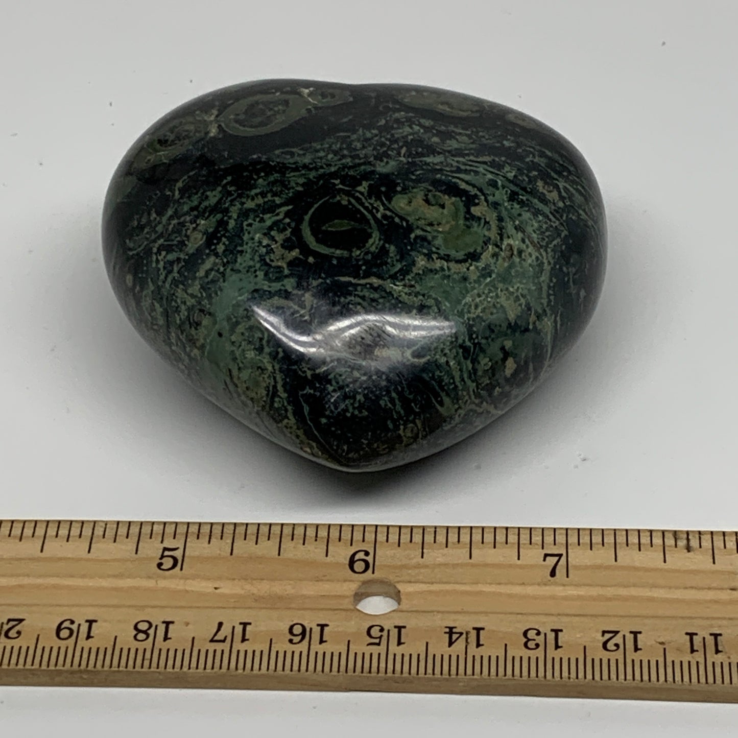 0.55 lbs, 2.6"x2.9"x1.4", Kambaba Jasper Heart Crocodile Polished Crystal, B3755