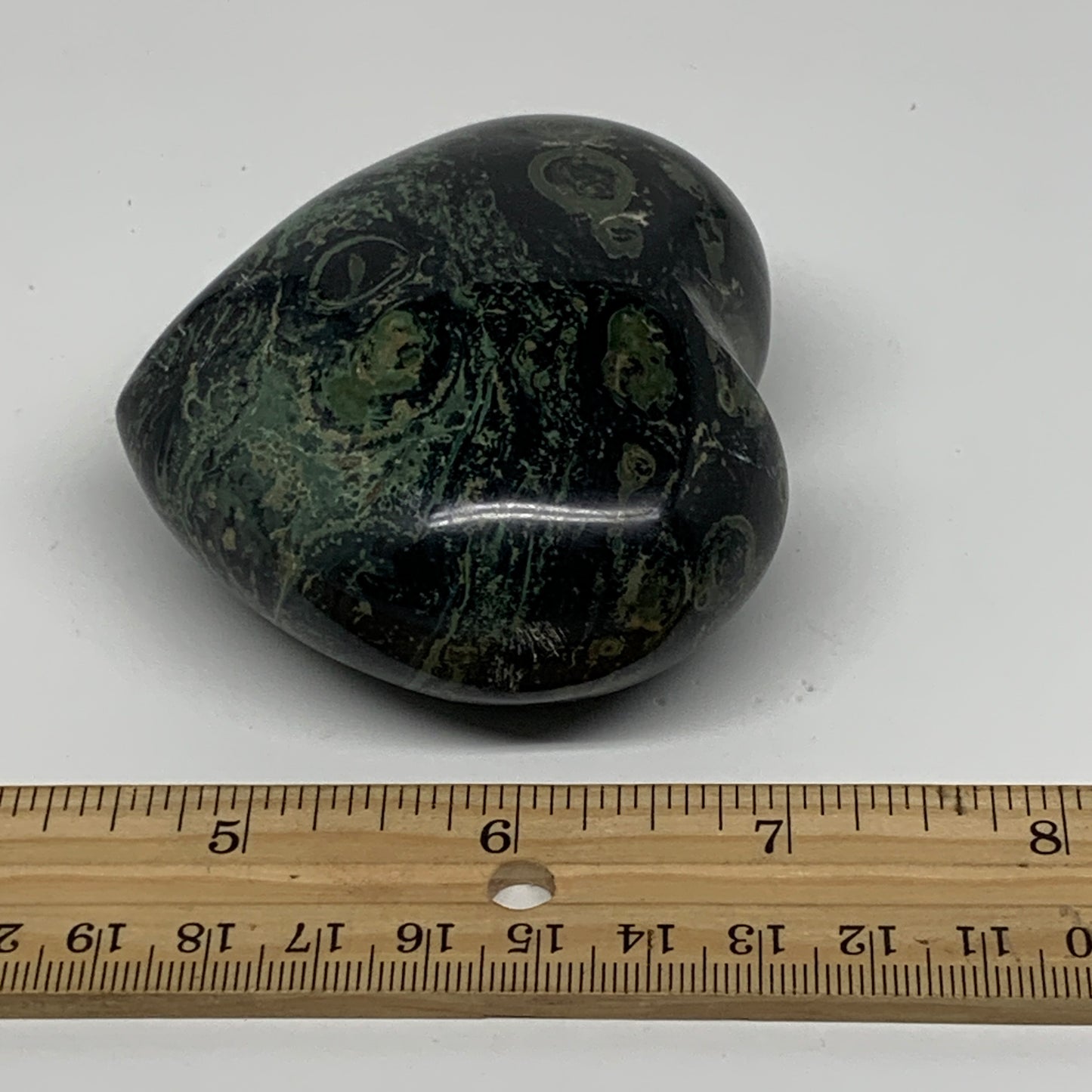 0.55 lbs, 2.6"x2.9"x1.4", Kambaba Jasper Heart Crocodile Polished Crystal, B3755