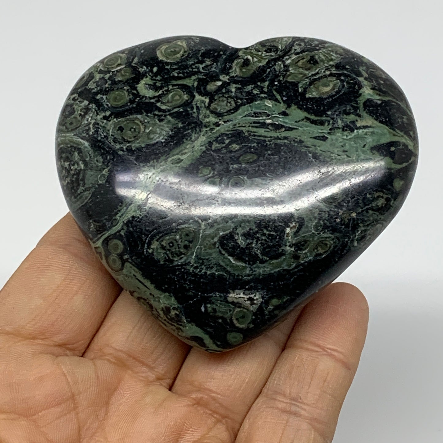0.36 lbs, 2.6"x2.8"x1", Kambaba Jasper Heart Crocodile Polished Crystal, B37554