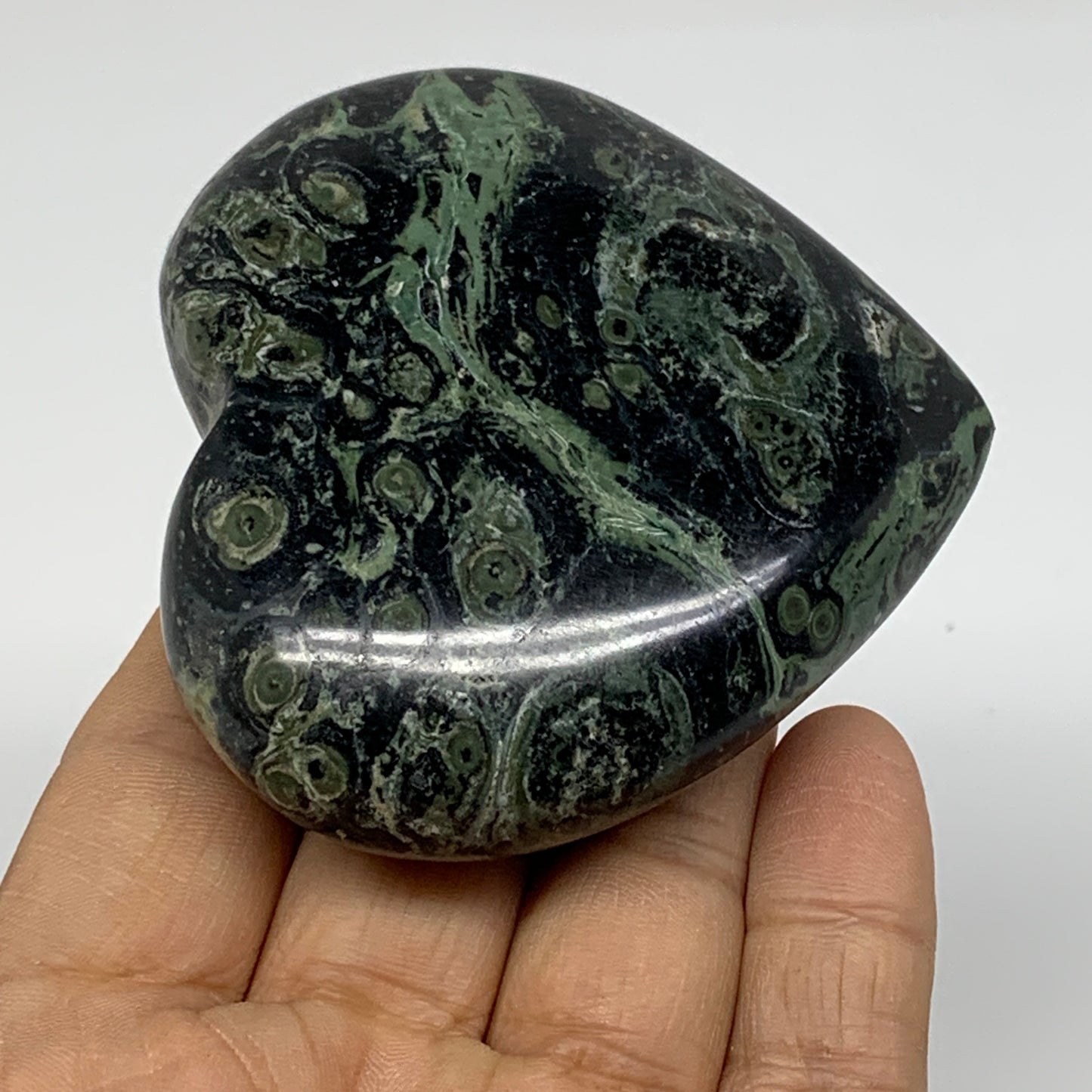 0.36 lbs, 2.6"x2.8"x1", Kambaba Jasper Heart Crocodile Polished Crystal, B37554