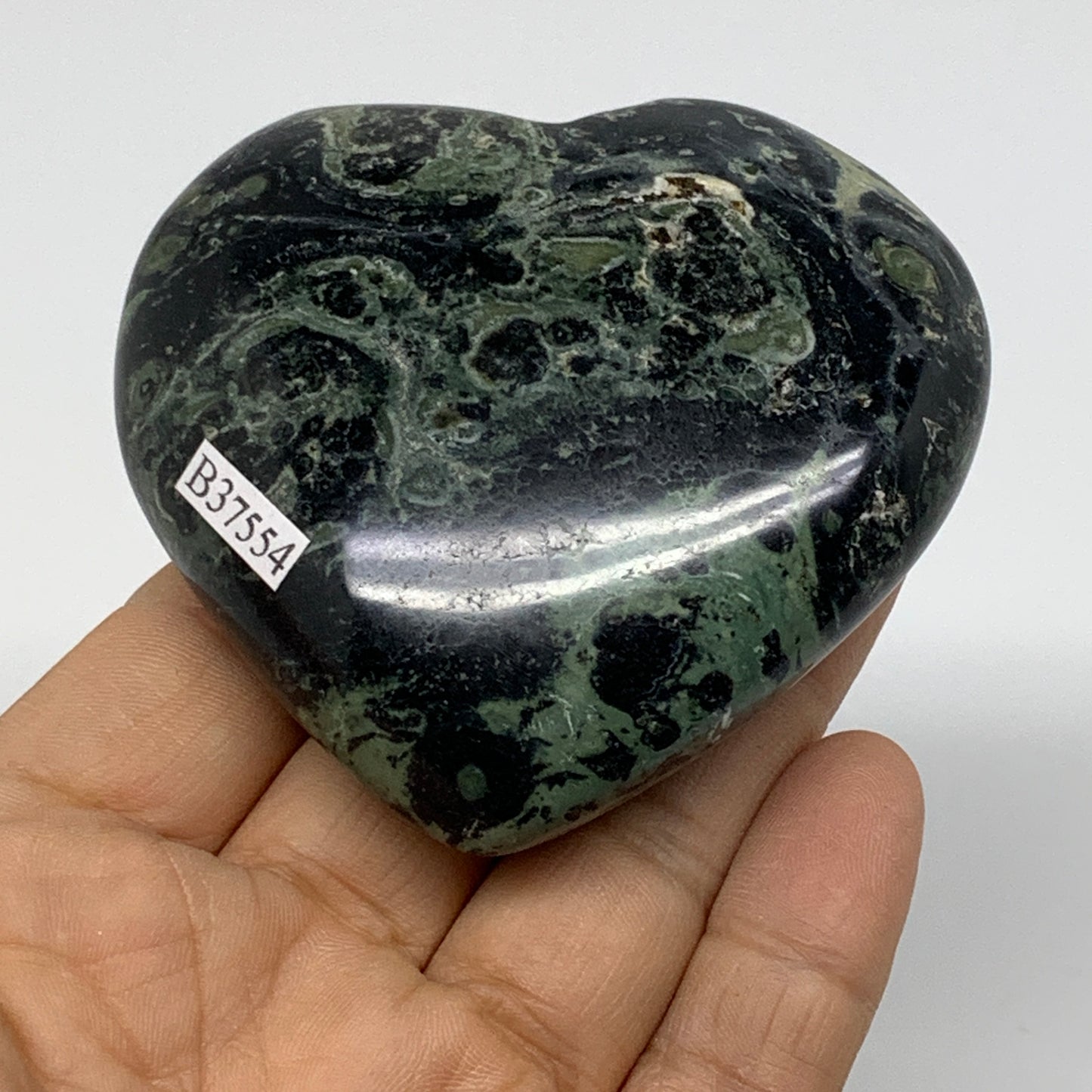 0.36 lbs, 2.6"x2.8"x1", Kambaba Jasper Heart Crocodile Polished Crystal, B37554