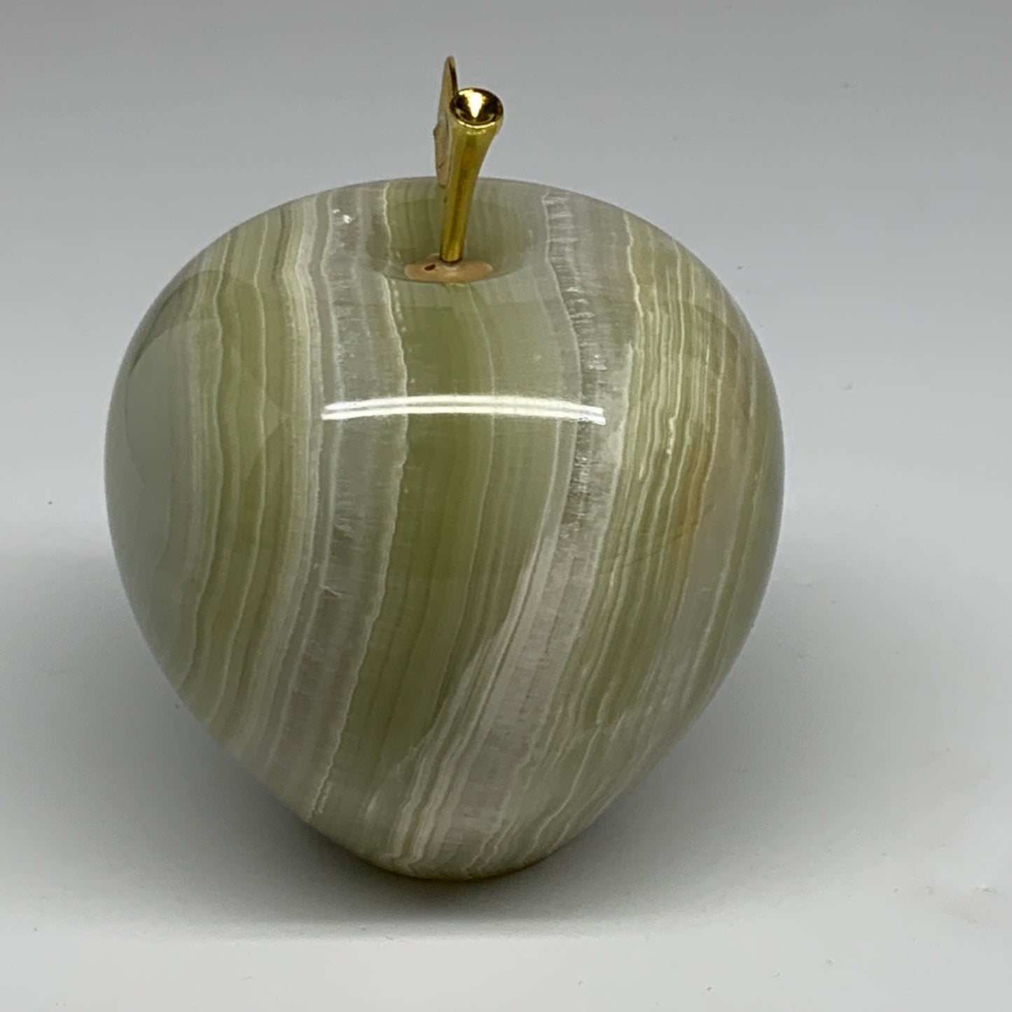 3.4 lbs, 3.9"x4" Natural Green Onyx Apple Gemstone @Afghanistan, B32515
