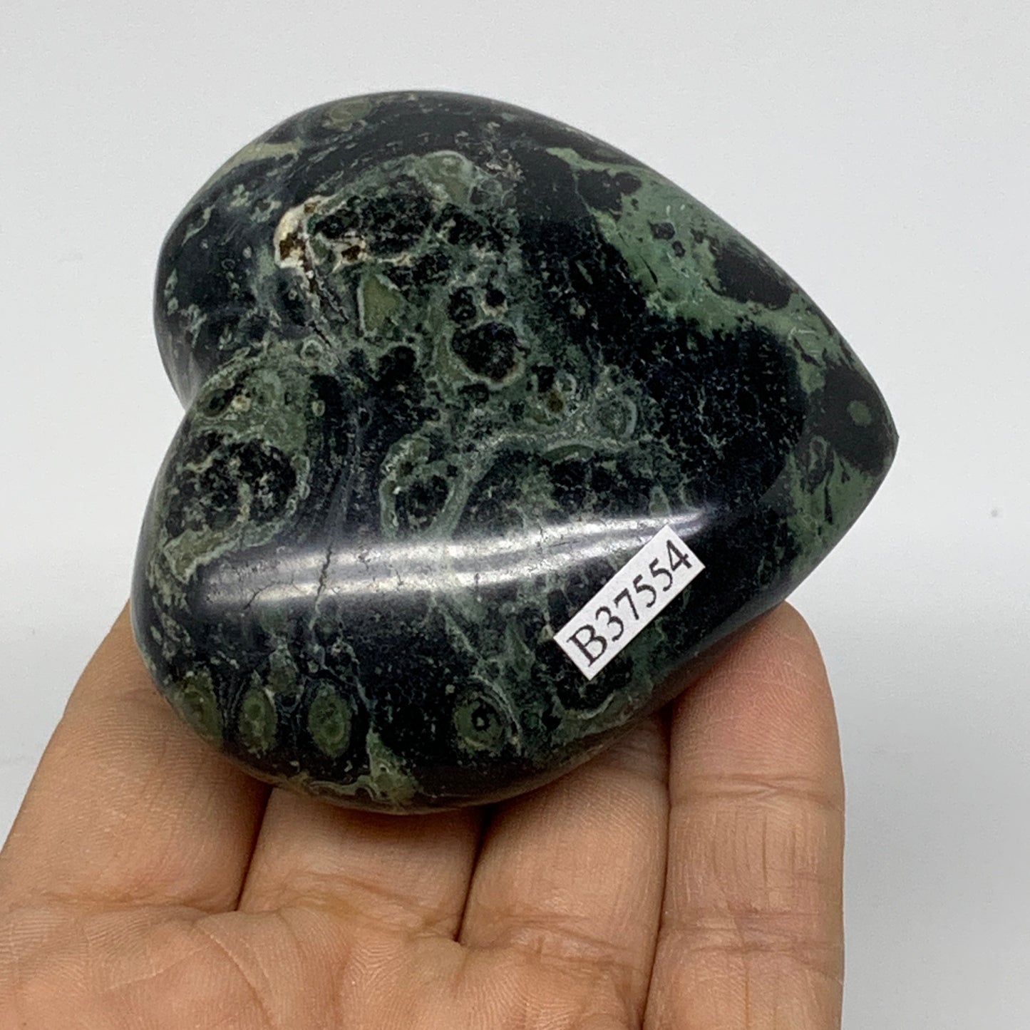 0.36 lbs, 2.6"x2.8"x1", Kambaba Jasper Heart Crocodile Polished Crystal, B37554
