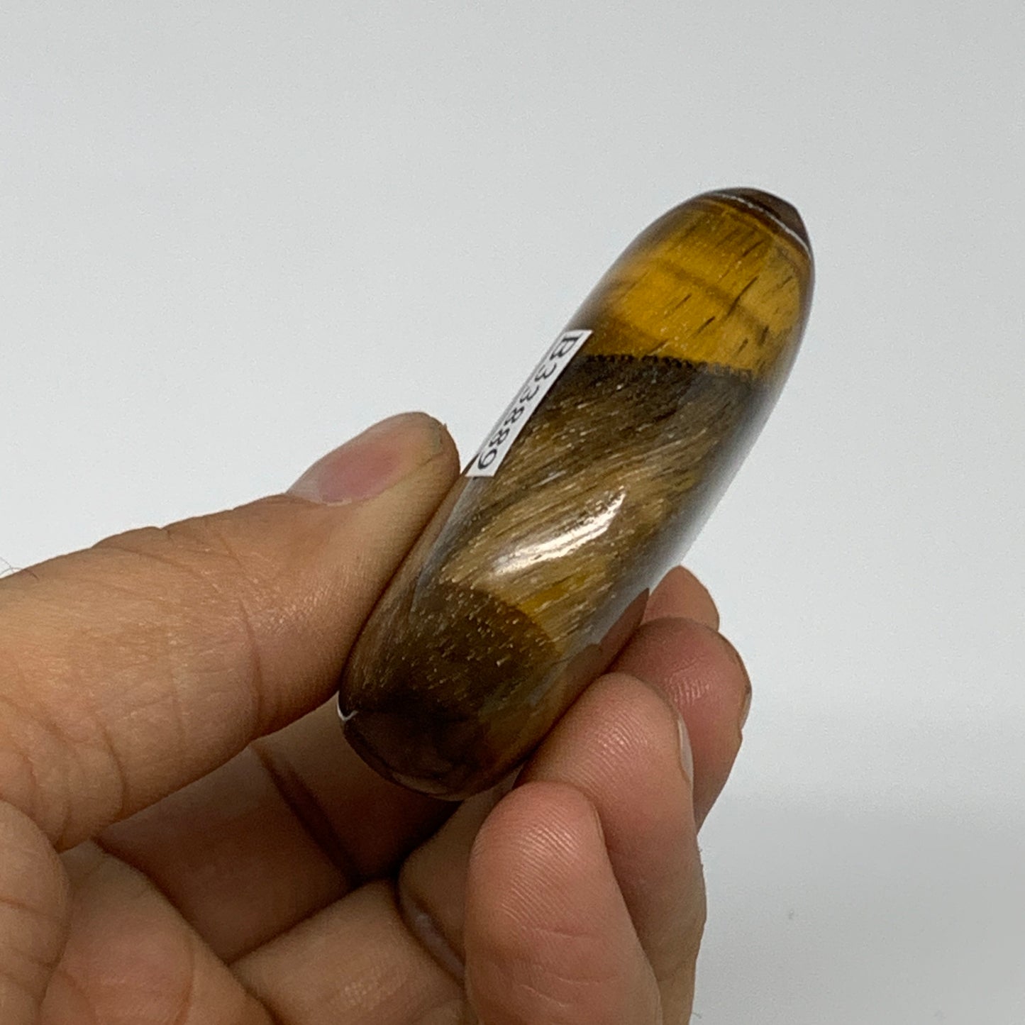 81g, 2.1"x2.1"x0.7", Tiger's Eye Heart Polished Healing Crystal @India, B33889