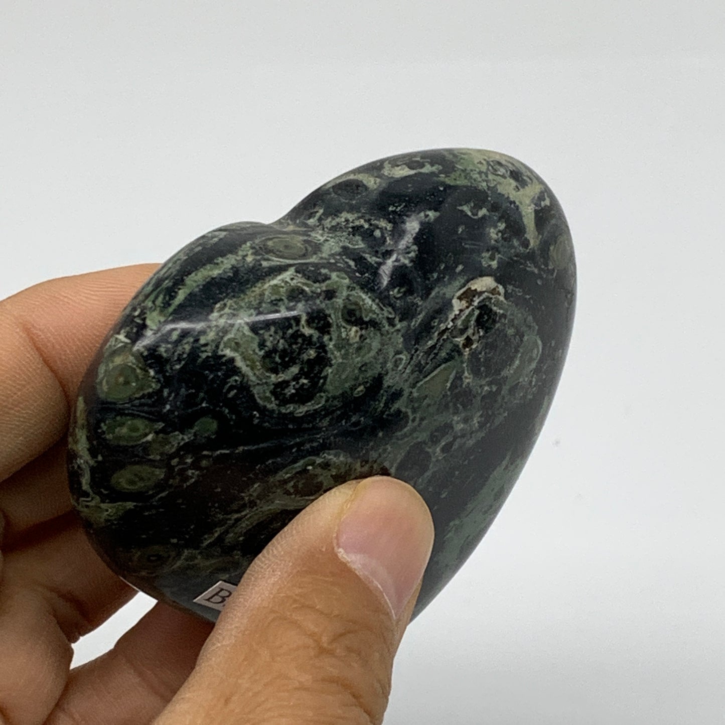0.36 lbs, 2.6"x2.8"x1", Kambaba Jasper Heart Crocodile Polished Crystal, B37554