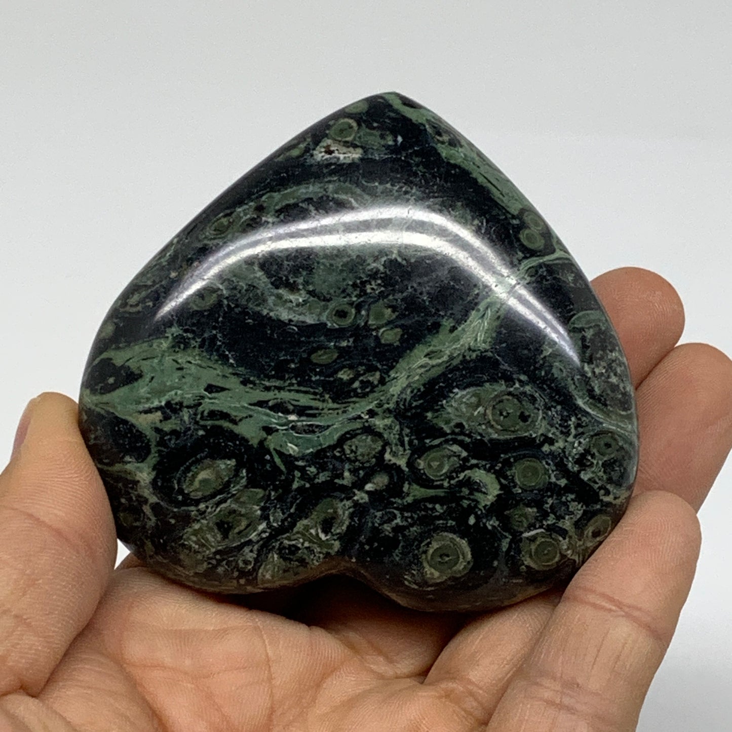 0.36 lbs, 2.6"x2.8"x1", Kambaba Jasper Heart Crocodile Polished Crystal, B37554