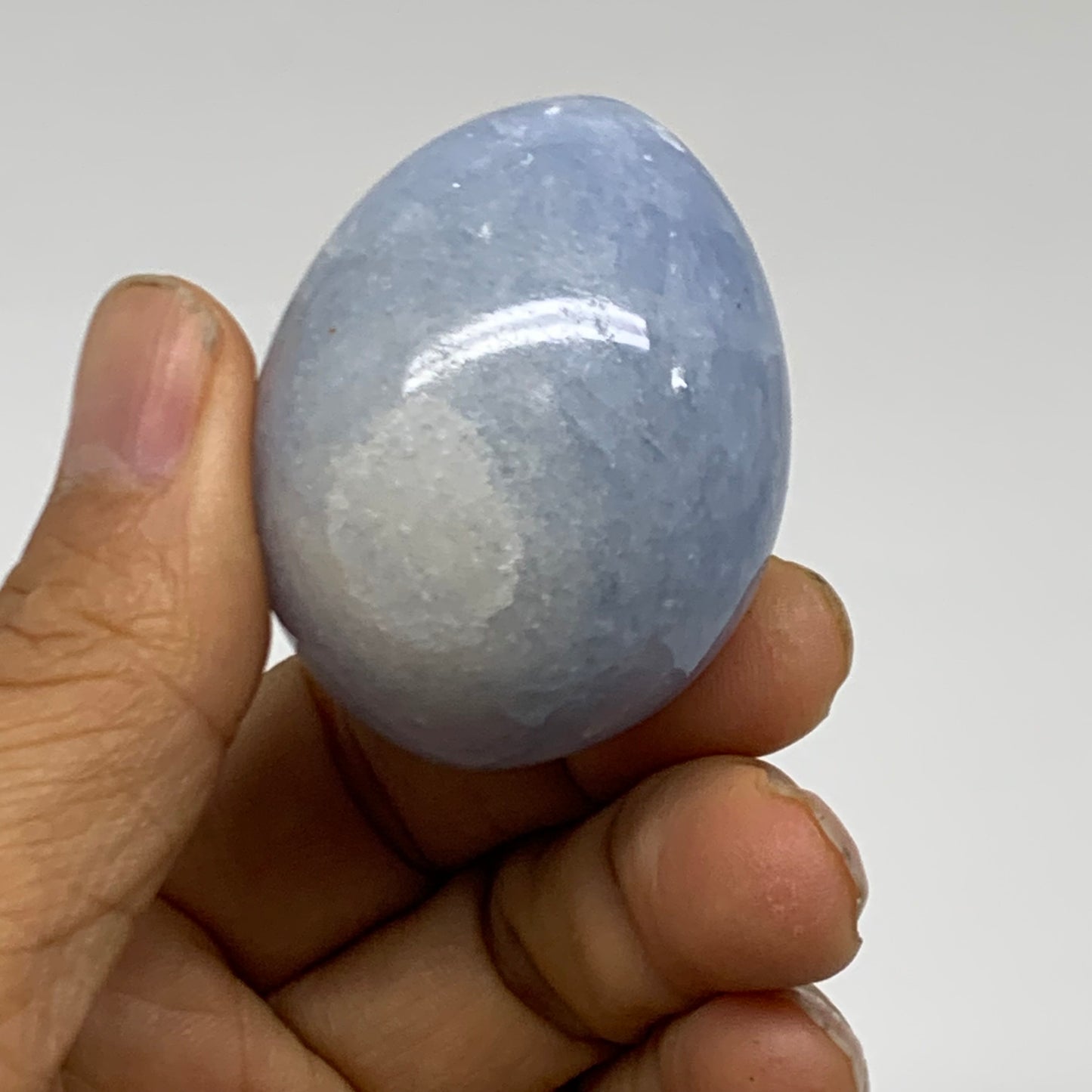 235.6g, 1.8"-1.8", 3pcs, Blue Calcite Egg Polished Crystal @Madagascar, B38416