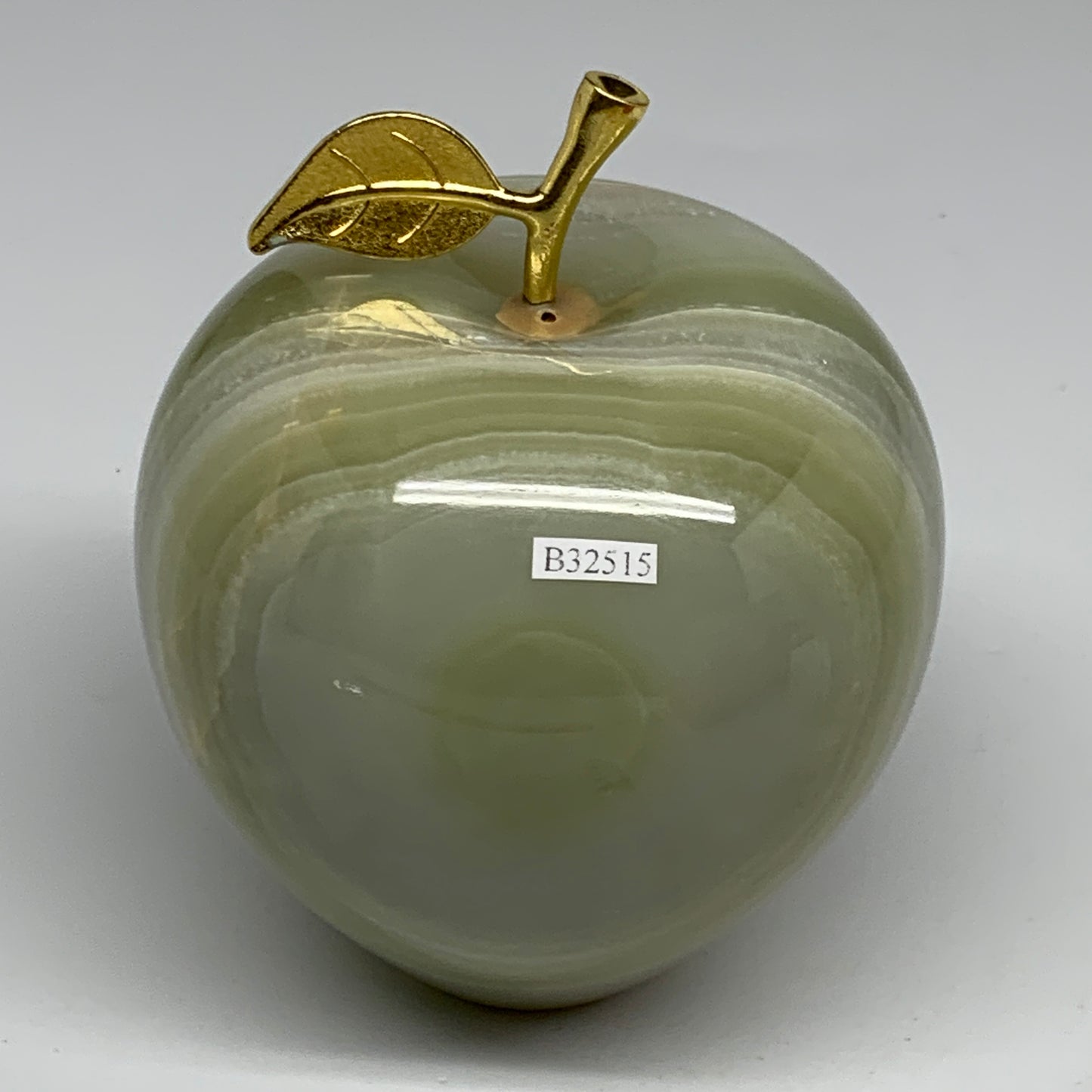3.4 lbs, 3.9"x4" Natural Green Onyx Apple Gemstone @Afghanistan, B32515