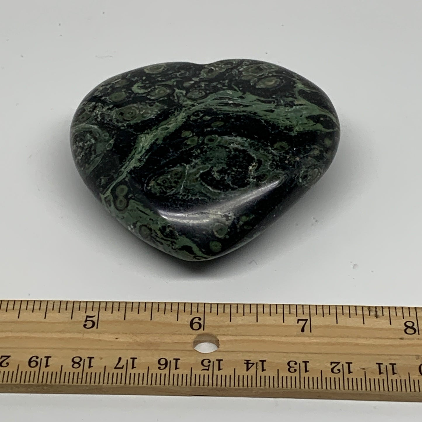 0.36 lbs, 2.6"x2.8"x1", Kambaba Jasper Heart Crocodile Polished Crystal, B37554
